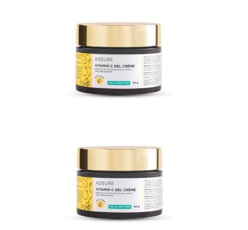 Vestige Vitamin C Gel Cream - Skin Brightening & Anti-Aging Face Moisturizer for Glowing Skin (50g x 2 Pack) | Day & Night Use for Dry, Oily & Combination Skin Types
