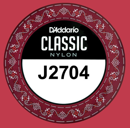 D'Addario J2704 Classic Nylon Normal Tension Guitar Strings - Single 4th D .029 String for Classical Guitar - Perfect for Studio Recording & Live Performances