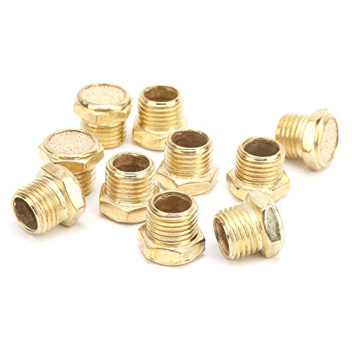 Brass Pneumatic Muffler - Easy Installation for Gear Boxes, Cylinders, Crank Cases & Valves | Noise Reduction for Industrial Machinery & Air Compressors