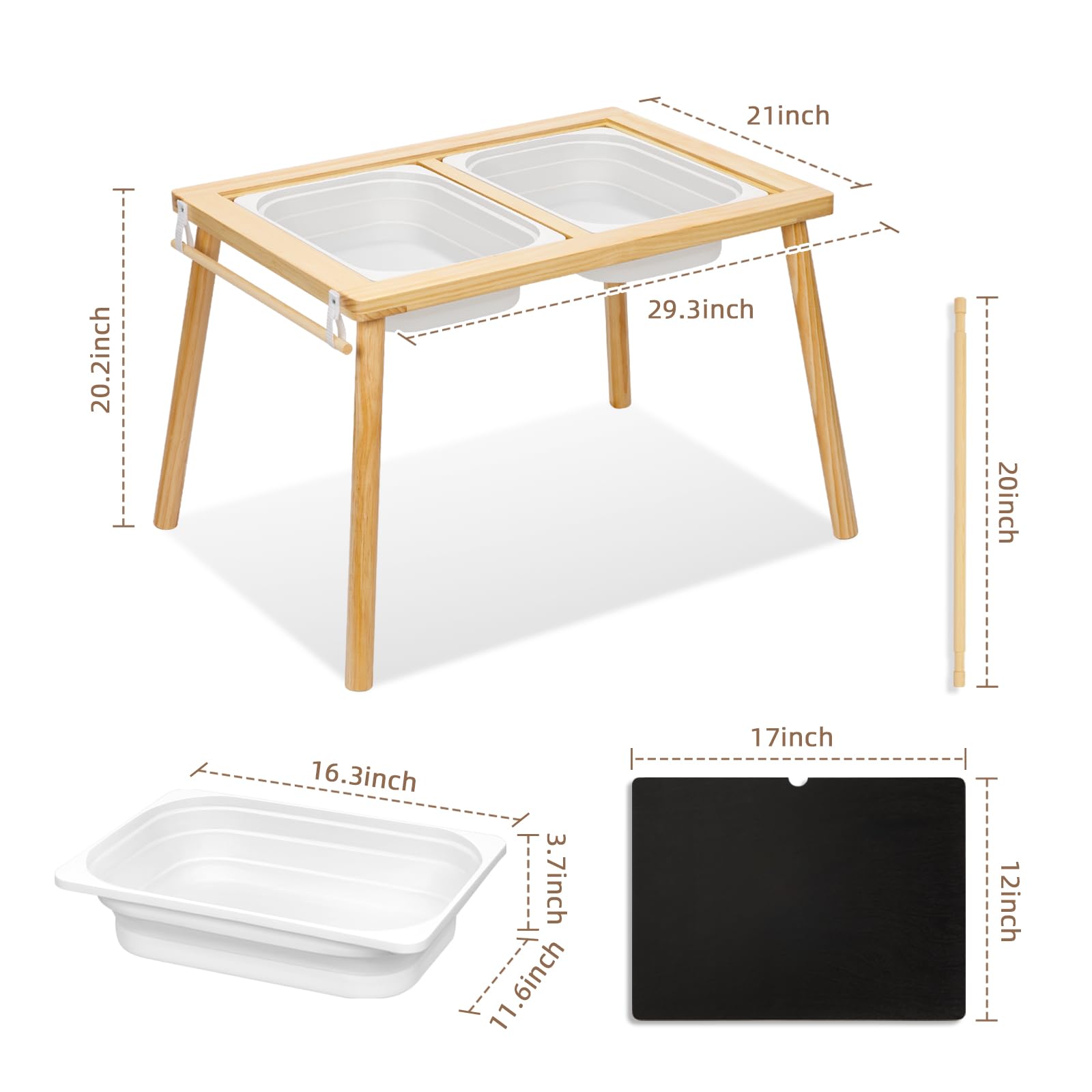 OOOK Multifunctional Sensory Activity Table for Toddlers - Solid Wood Play Desk with 2 Bins, Blackboard & Urban Traffic Map - Kids Sand & Water Play Table - Perfect Birthday Gift for Boys & Girls - Ideal for Home, Preschool & Daycare Sensory Play