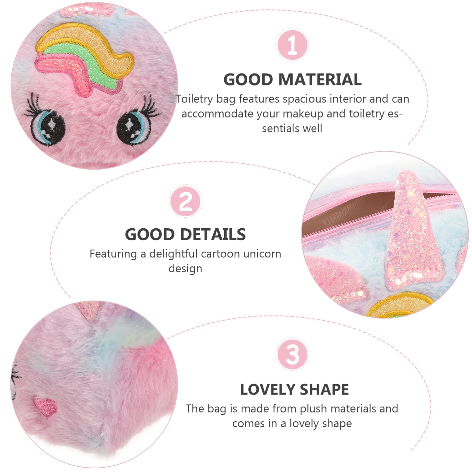 **Soft Plush Unicorn Makeup Bag for Women & Girls – Cute Fuzzy Cosmetic Pouch, Travel Toiletry Bag, Pen Case – Perfect for School, Travel, and Gift Ideas**