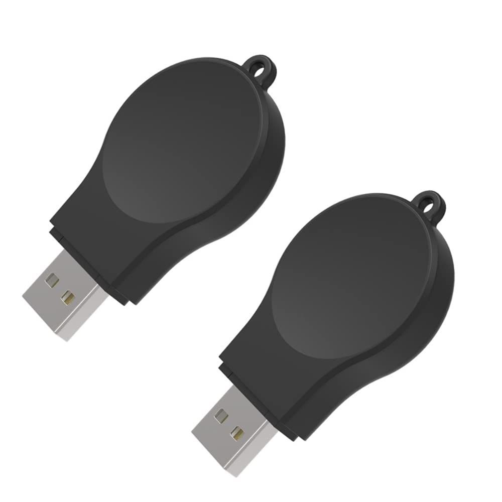 Wireless Charger for Samsung Galaxy Watch 7/Ultra/6/5 Pro/4 Classic/3/Active/Active2 - Portable USB Travel & Car Charging Dock with Keychain - Fast Cordless Charging Station (2 Pack) - Perfect for Travel, Office & Home Use
