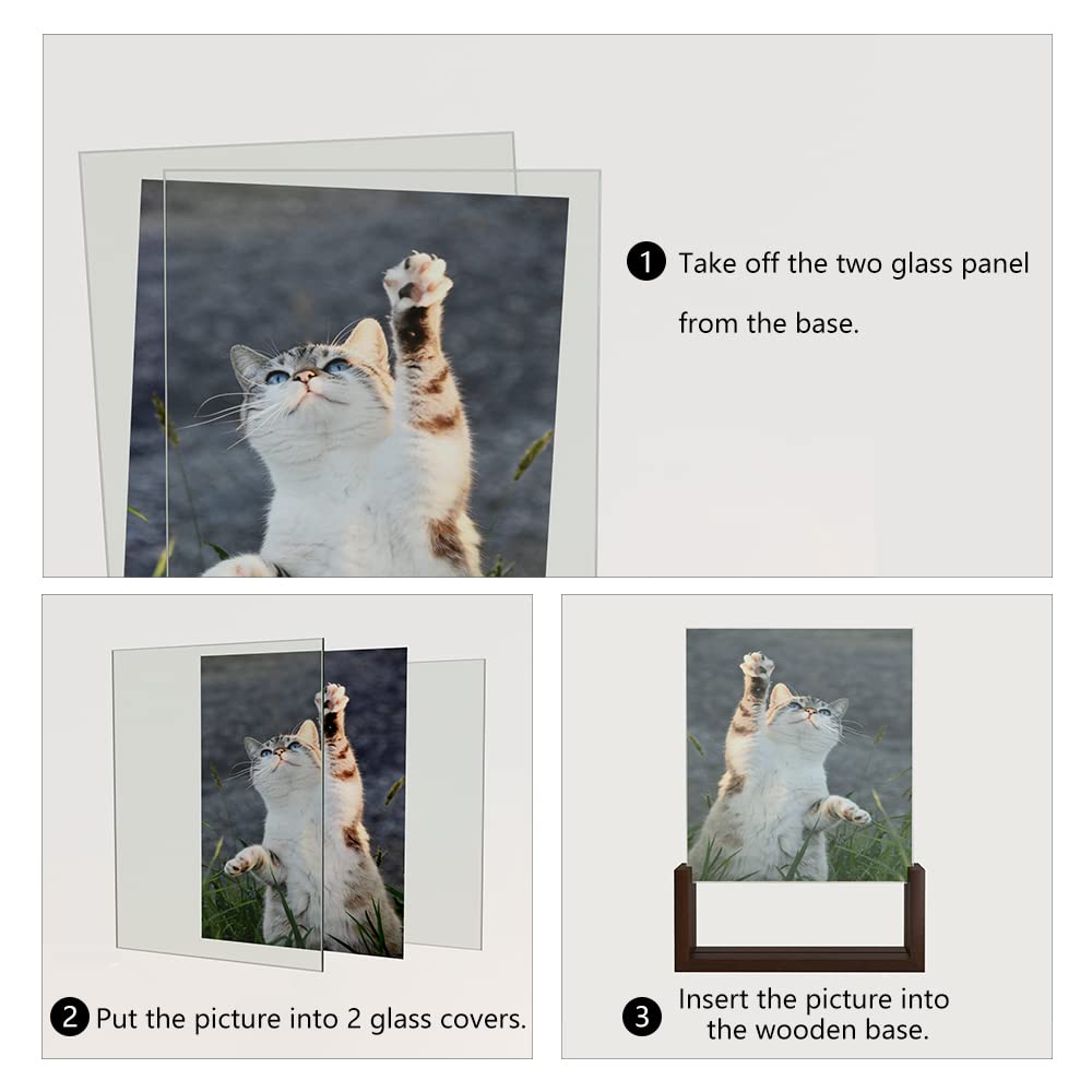 Rustic 8x10 Picture Frame Set of 2 - Glass Photo Frames with Stand for Tabletop Display - Perfect for Home Decor, Wedding Photos, and Office Desk Decorations