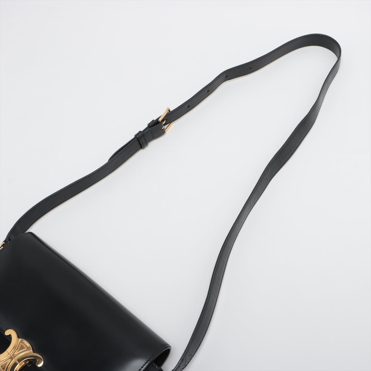 CELINE Medium Triomphe Leather Shoulder Bag in Black | Luxury Designer Handbag for Women | Perfect for Work, Travel & Evening Events