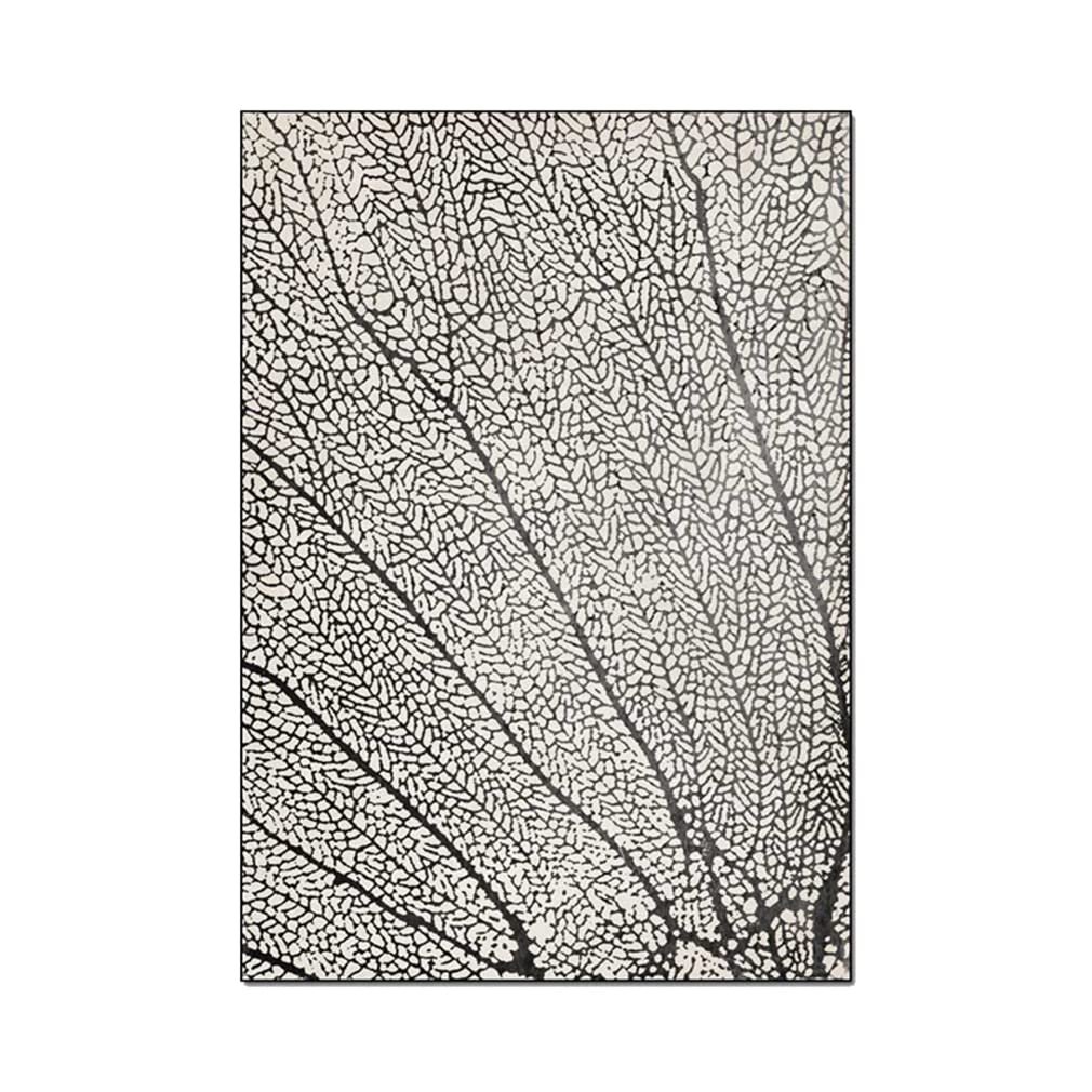 Modern Abstract Leaf Texture Area Rug - Geometric Stitching Luxury Carpet for Living Room, Bedroom, Bathroom - 5'x6' Indoor Outdoor Runner Rug - Perfect for Home Décor, Entryway & High-Traffic Areas