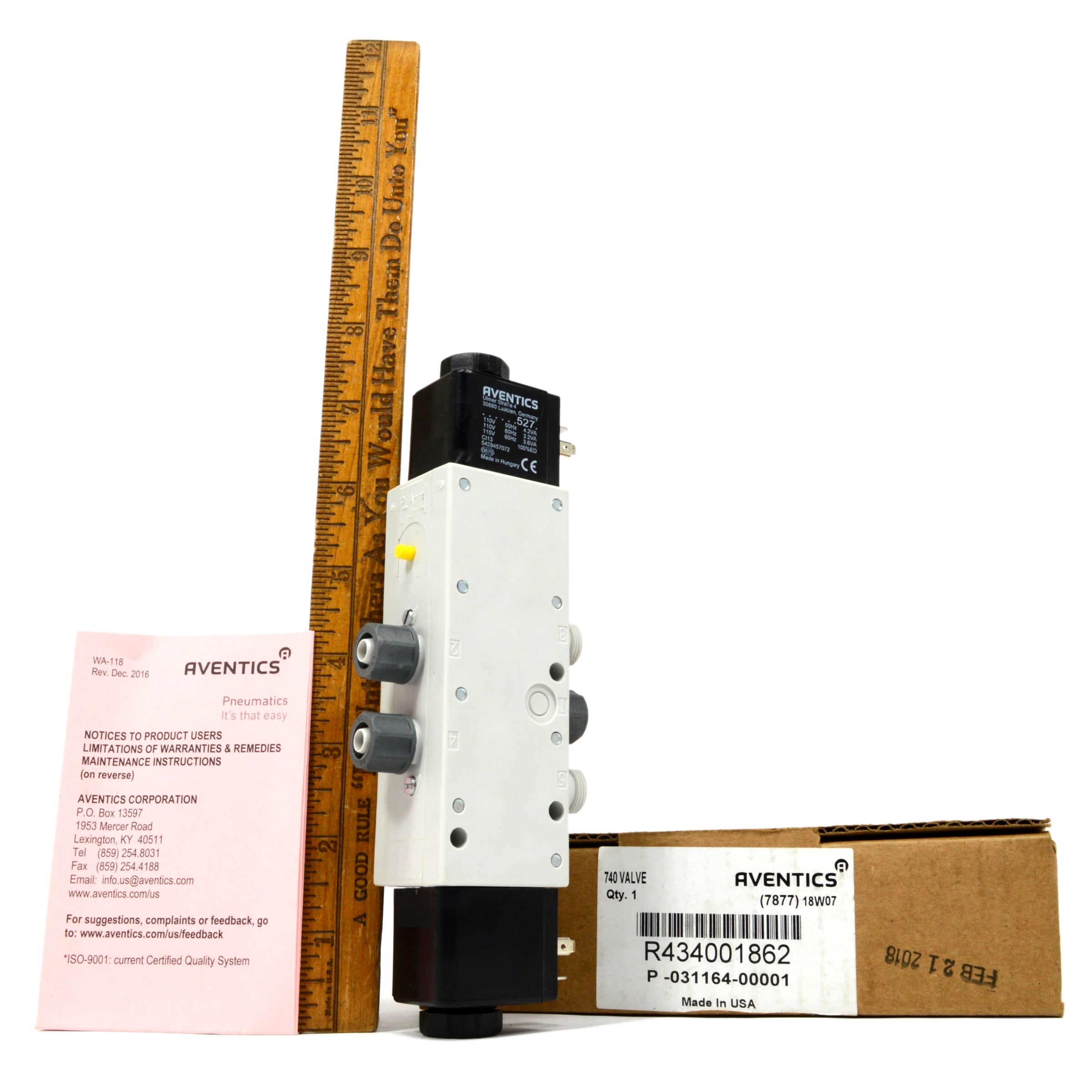 New AVENTICS 740 Series 5/4 Directional Pneumatic Valve #R434001860 - Industrial Automation, Hydraulic Systems, Factory Equipment - 2 in Stock!