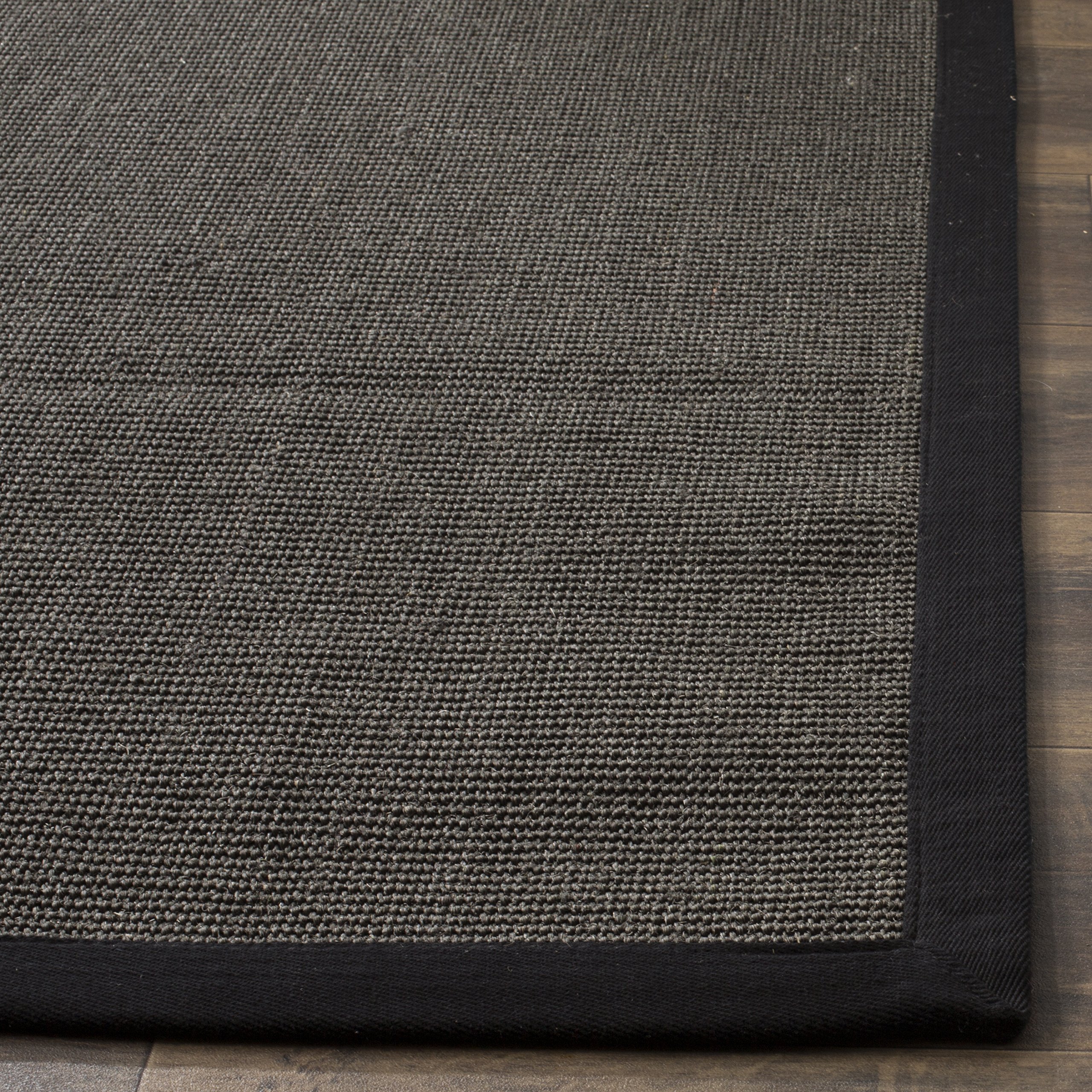 SAFAVIEH Natural Fiber Collection 5' x 8' Charcoal Sisal Border Area Rug - Durable Easy-Care Indoor Rug for High Traffic Living Room, Bedroom, Office & Entryway - NF441D