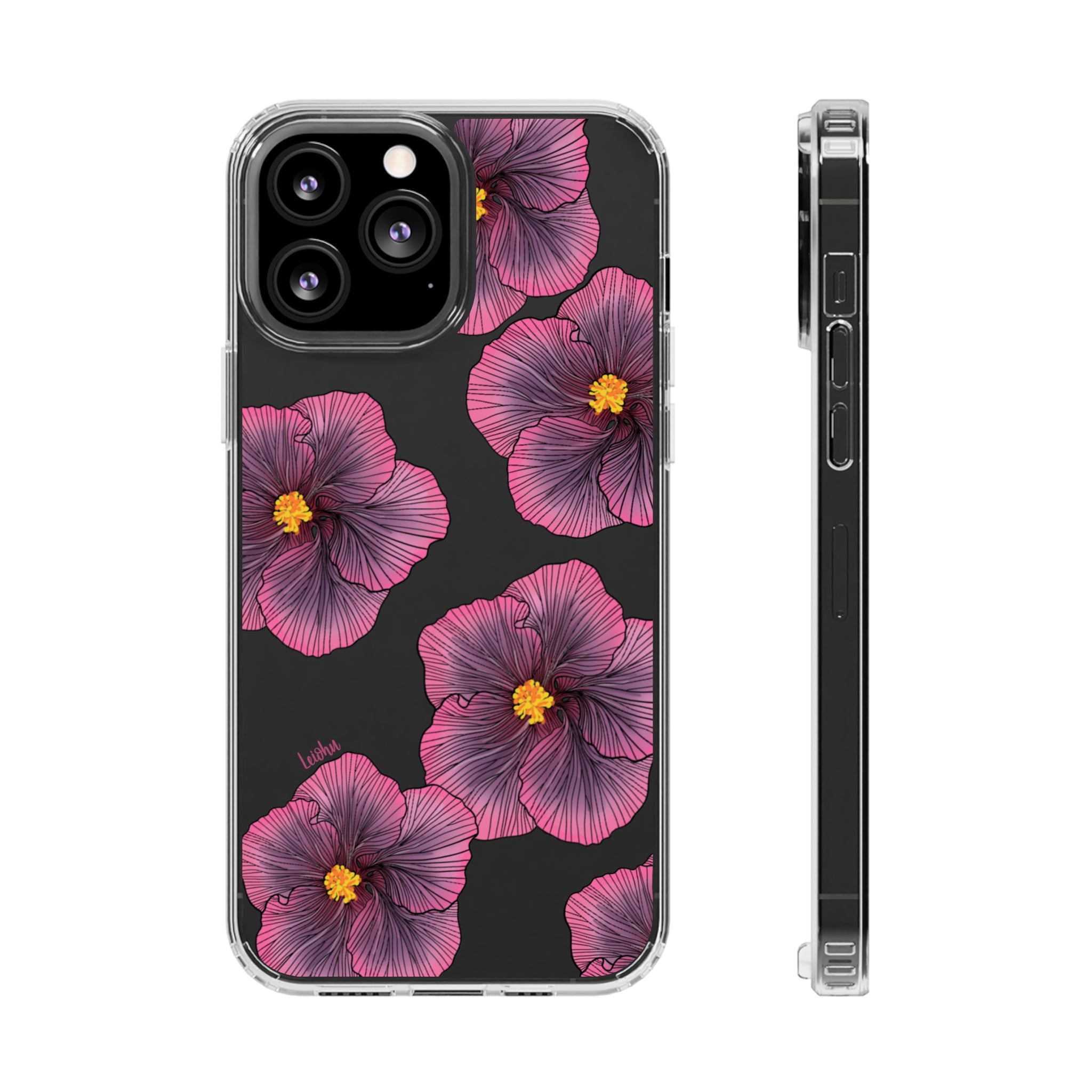 Sunset Hibiscus Clear Phone Case - Durable Protective Cover for iPhone & Samsung | Perfect for Everyday Use, Travel & Outdoor Activities