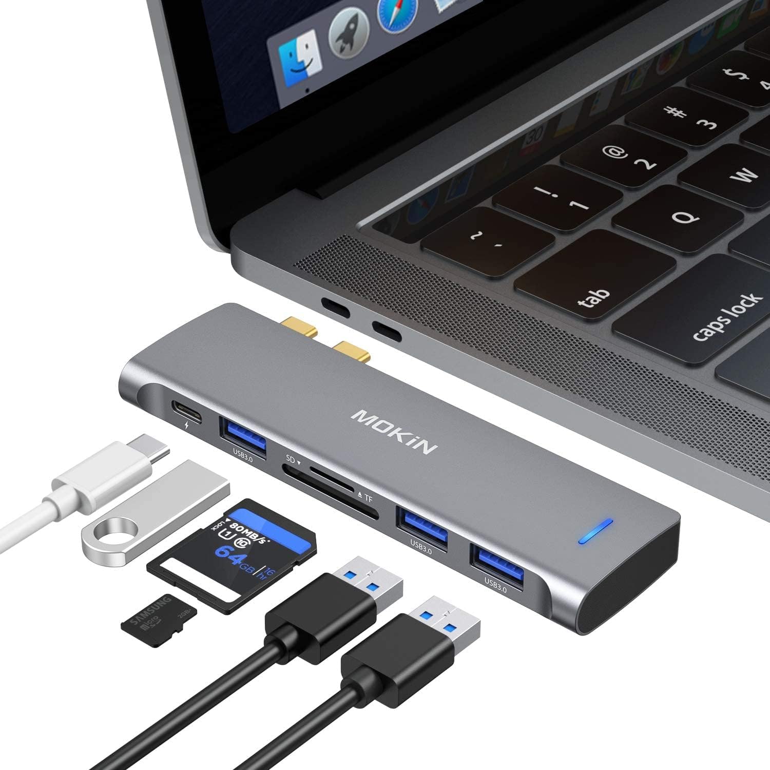 USB C Adapter for MacBook Pro/Air - High-Speed Data Transfer & Charging - Perfect for Work, Travel & Home Office Use