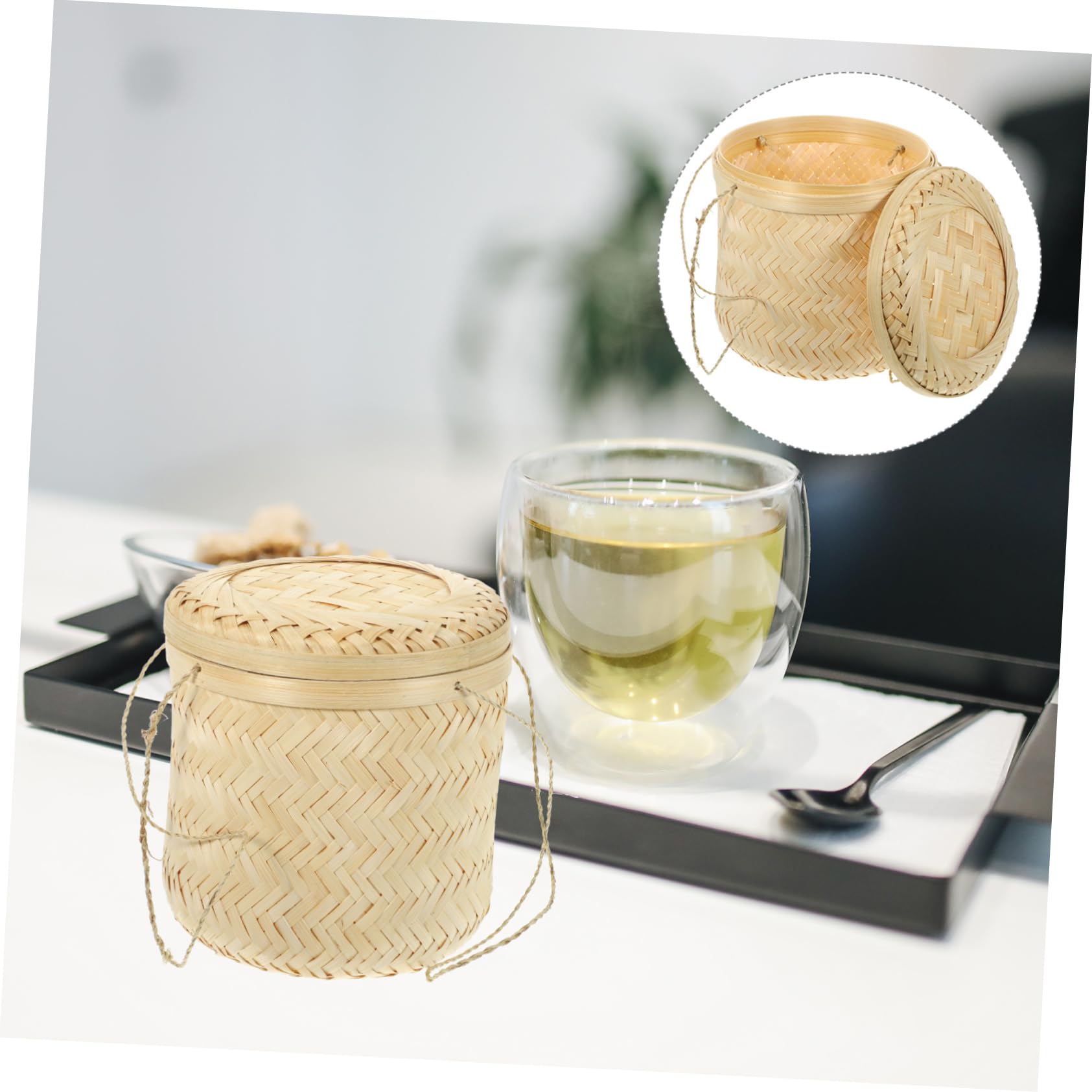 Handmade Bamboo Tea Storage Basket - Woven Organizer for Tea Bags, Coffee Pods & Spices | Eco-Friendly Kitchen & Pantry Container for Home & Office Use
