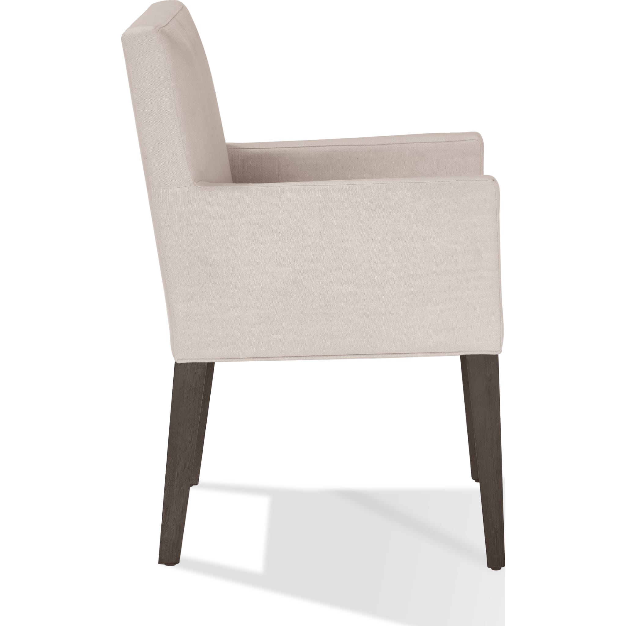 Modesto Upholstered Arm Chair - Comfortable Living Room Accent Chair in Abalone Linen & French Roast Finish - Perfect for Reading Nook, Home Office or Bedroom Sitting Area