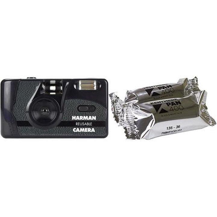 Harman 35mm Reusable Film Camera with Kentmere Pan 400 36ex Film - Vintage Style Analog Photography for Travel, Street & Portrait Shooting
