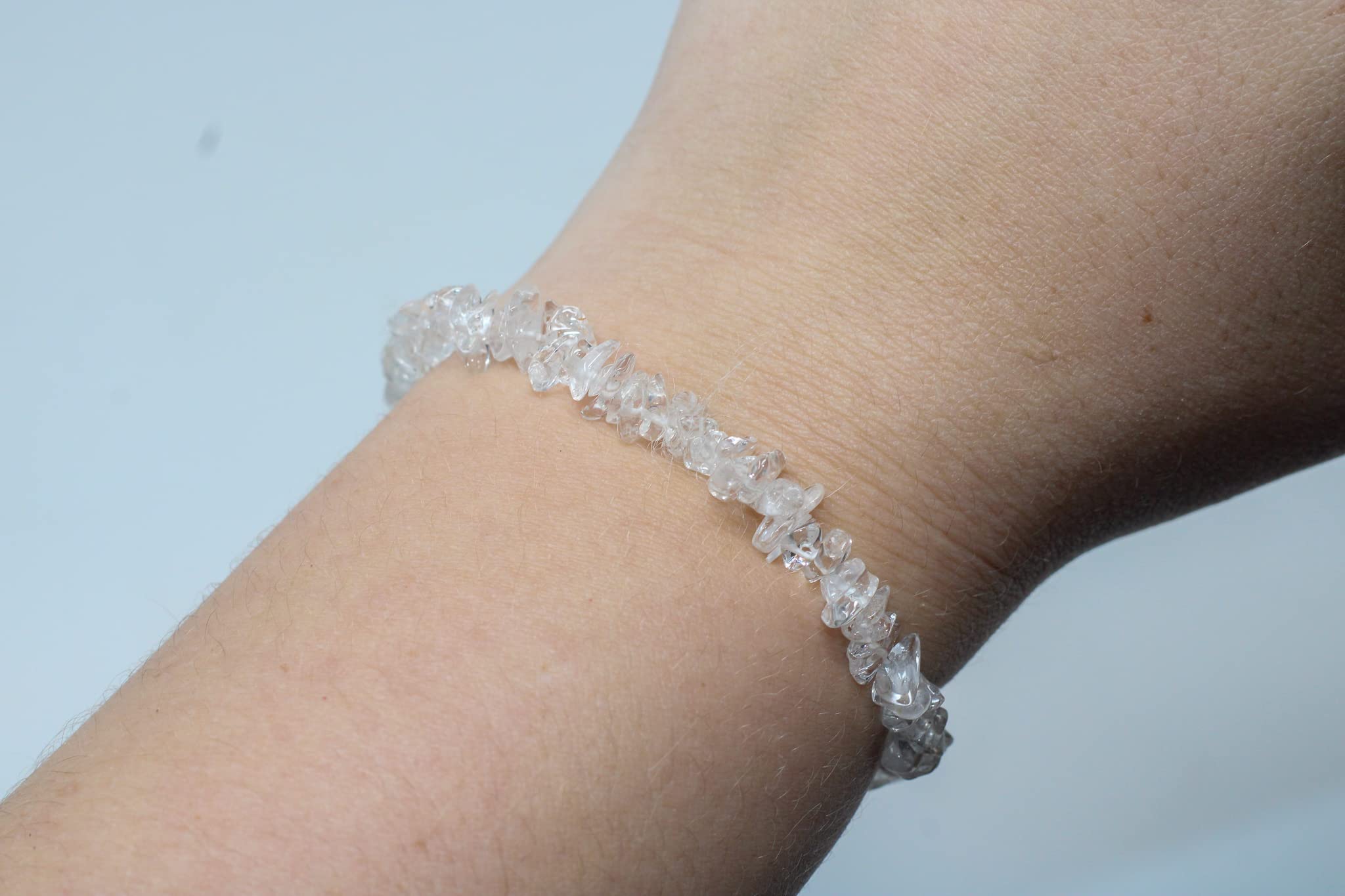 Clear Quartz Crystal Stretch Bracelet for Women - Healing Beaded Bracelet for Meditation, Yoga & Positive Energy