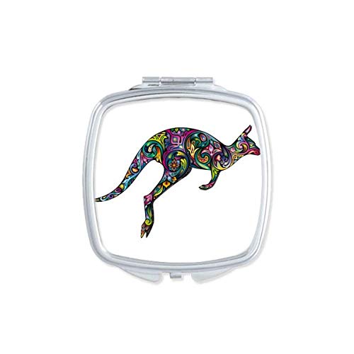 DIYthinker Australia Kangaroo Art Compact Mirror - Portable Double-Sided Pocket Makeup Mirror with Colorful Illustration | Perfect for Travel, Purse & Touch-Ups