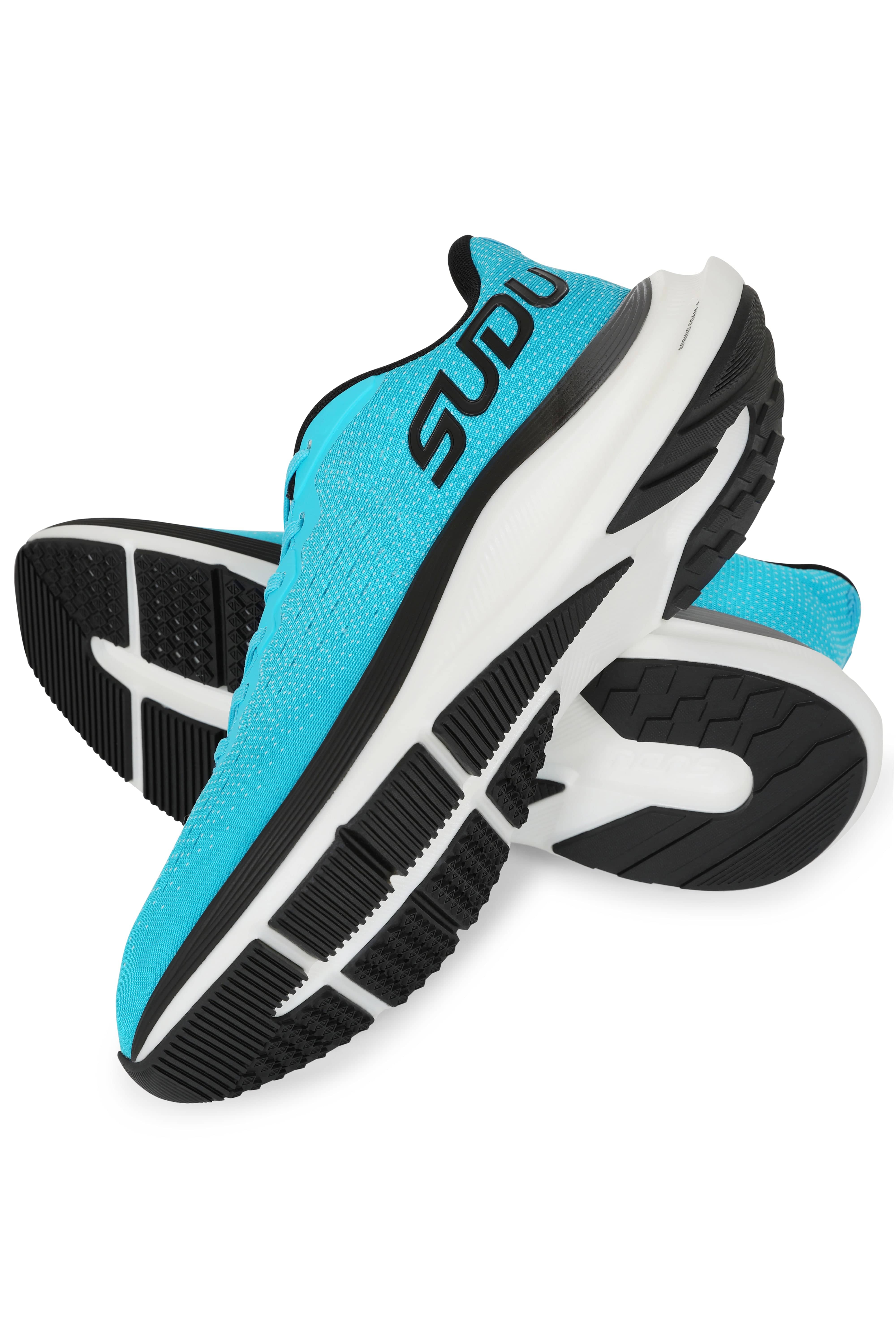 SRM 01 Running Shoes for Men & Women - Lightweight Breathable Athletic Sneakers in Light Blue/Black - Perfect for Jogging, Gym Workouts & Daily Walking