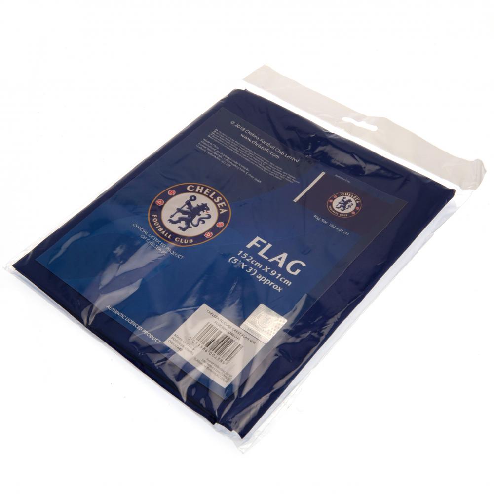Chelsea FC Official Core Crest Flag - Perfect for Home Decor, Game Day & Fan Gifts | Chelsea Football Club Merchandise
