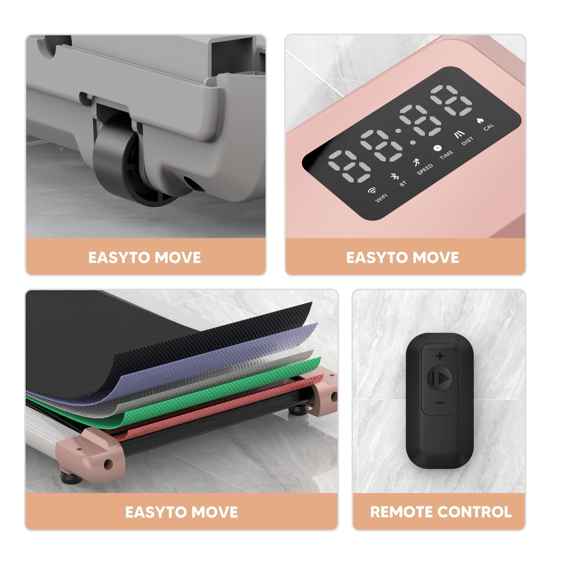 Under Desk Treadmill for Home & Office - 2 in 1 Portable Walking Pad with Remote Control & LED Display - Compact Mini Treadmill for Small Spaces - Perfect for Work from Home, Office Exercise & Apartment Workouts