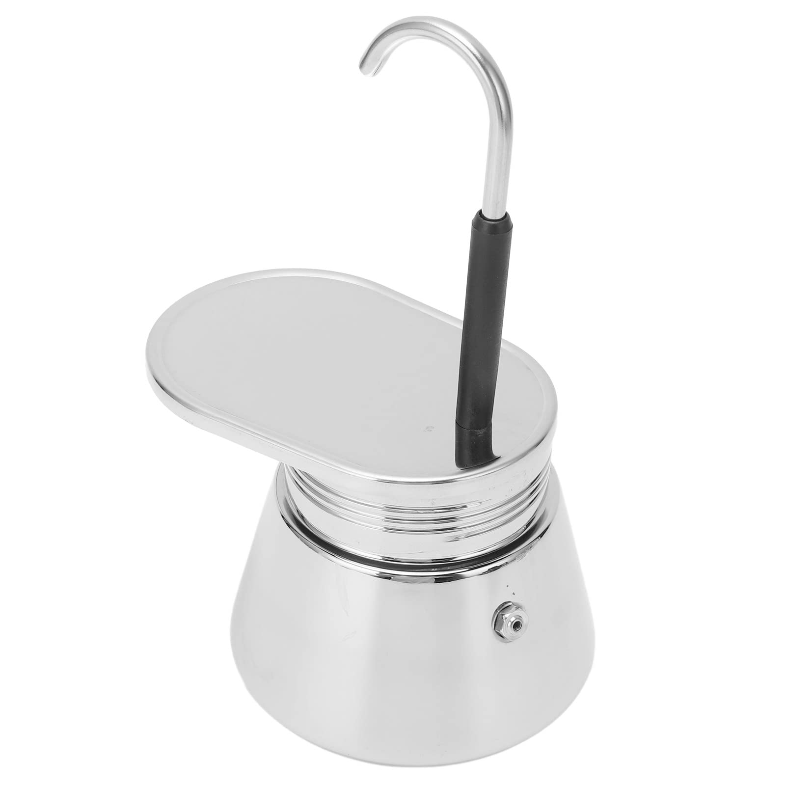 Stainless Steel Stovetop Moka Pot - 200ml Italian Coffee Maker for Espresso & Latte | Single Tube Mocha Pot with Durable Filter | Perfect for Home, Office & Camping Brewing | Makes Authentic Italian-Style Coffee