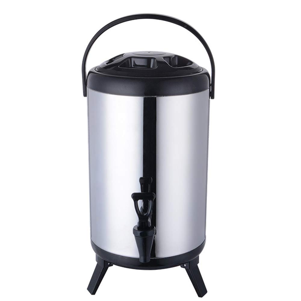 Stainless Steel Insulated Beverage Dispenser with Tap - Commercial Grade for Tea, Espresso & Milk Tea - Keep Hot or Cold - Perfect for Parties, Hotels, Coffee Shops & Restaurants