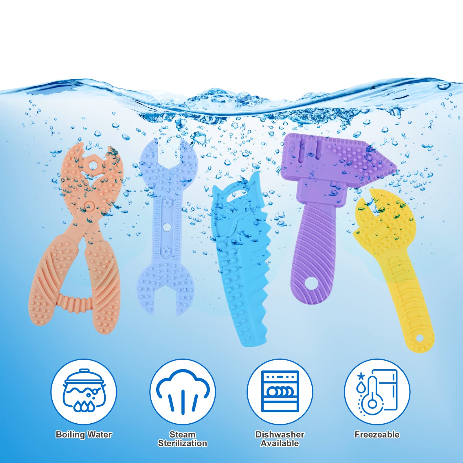 **Organic Baby Teething Toys for 3-12 Months – BPA-Free Silicone Teether Set for Soothing Pain Relief | Safe Infant Chew Toys for Boys & Girls | Perfect for Baby Showers, Easter Baskets & On-the-Go Comfort (5-Pack)**