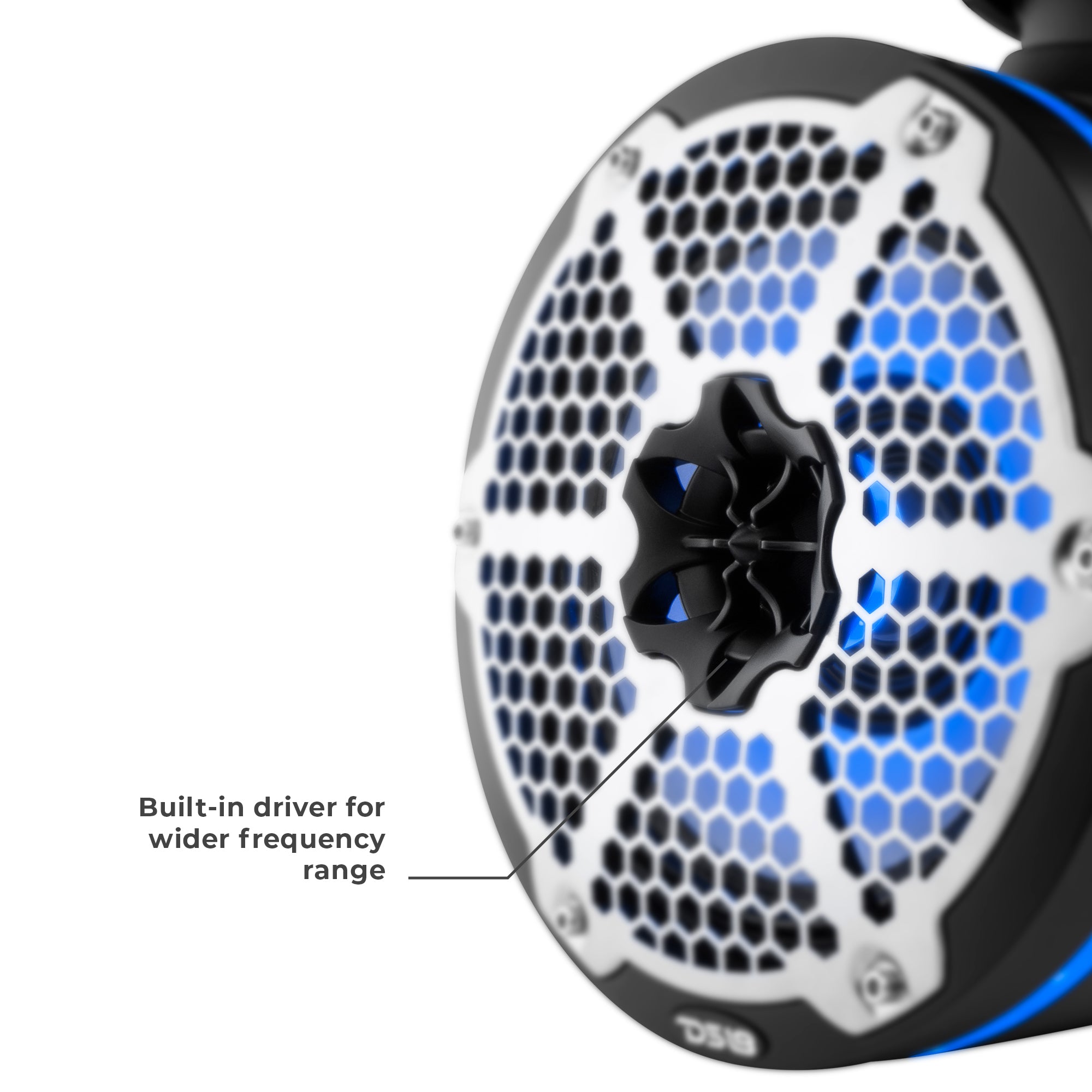 NXL 10 Neodymium Marine & Powersports Speakers with Built-in Passive Radiator, 1 Driver & RGB LED Lights - 300W RMS Power - Perfect for Boats, ATVs & Motorcycles