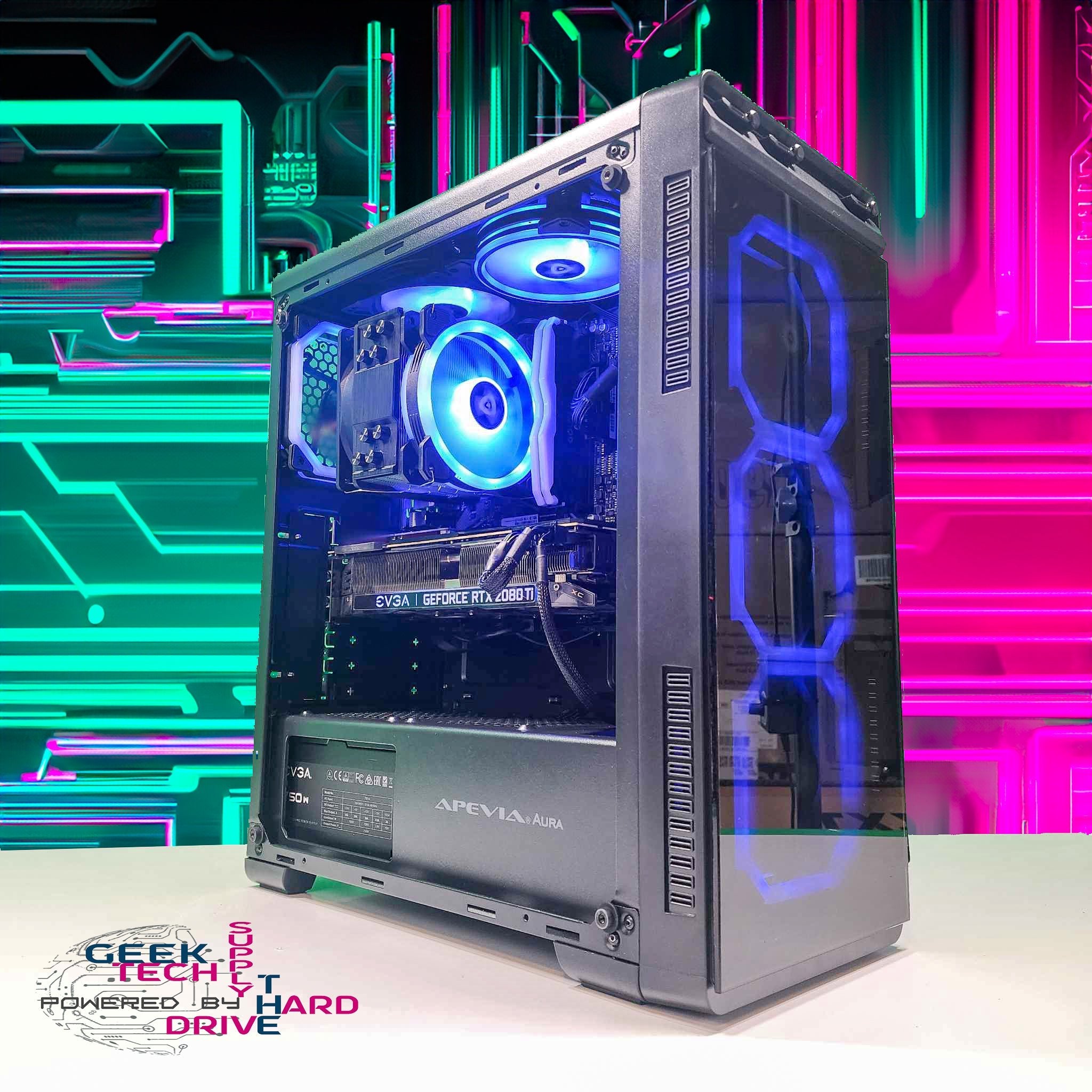 GTech Gaming PC - AMD Ryzen 5 5600G, NVIDIA RTX 2080Ti, 1TB SSD, 16GB DDR4 RAM, WiFi, Bluetooth, Windows 11 (Black) - High Performance Desktop Computer for Gaming, Streaming & Content Creation