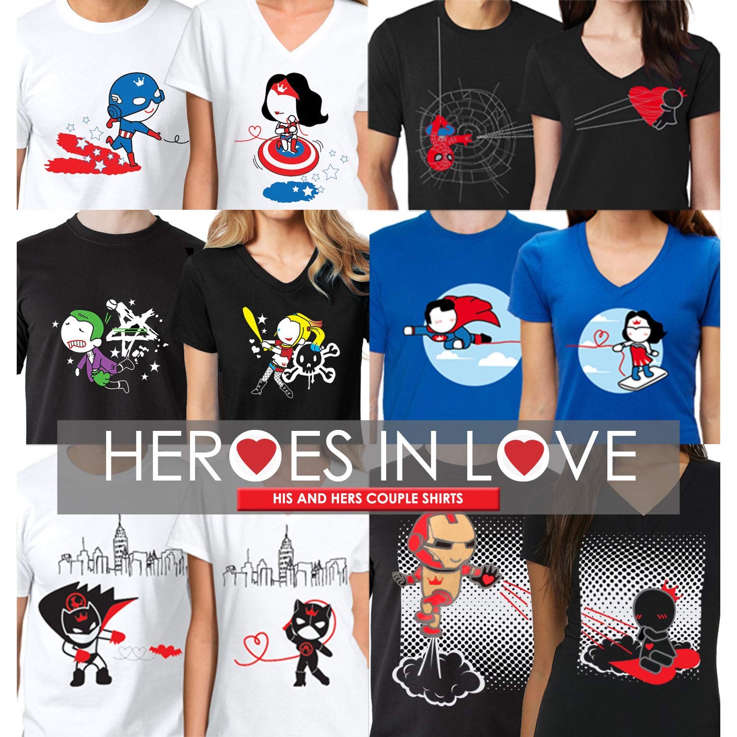 BoldLoft Matching Couple T-Shirts for Him and Her - His & Hers Love Shirts (Women's Size L/Men's L, White) - Perfect for Anniversaries, Date Nights & Romantic Getaways