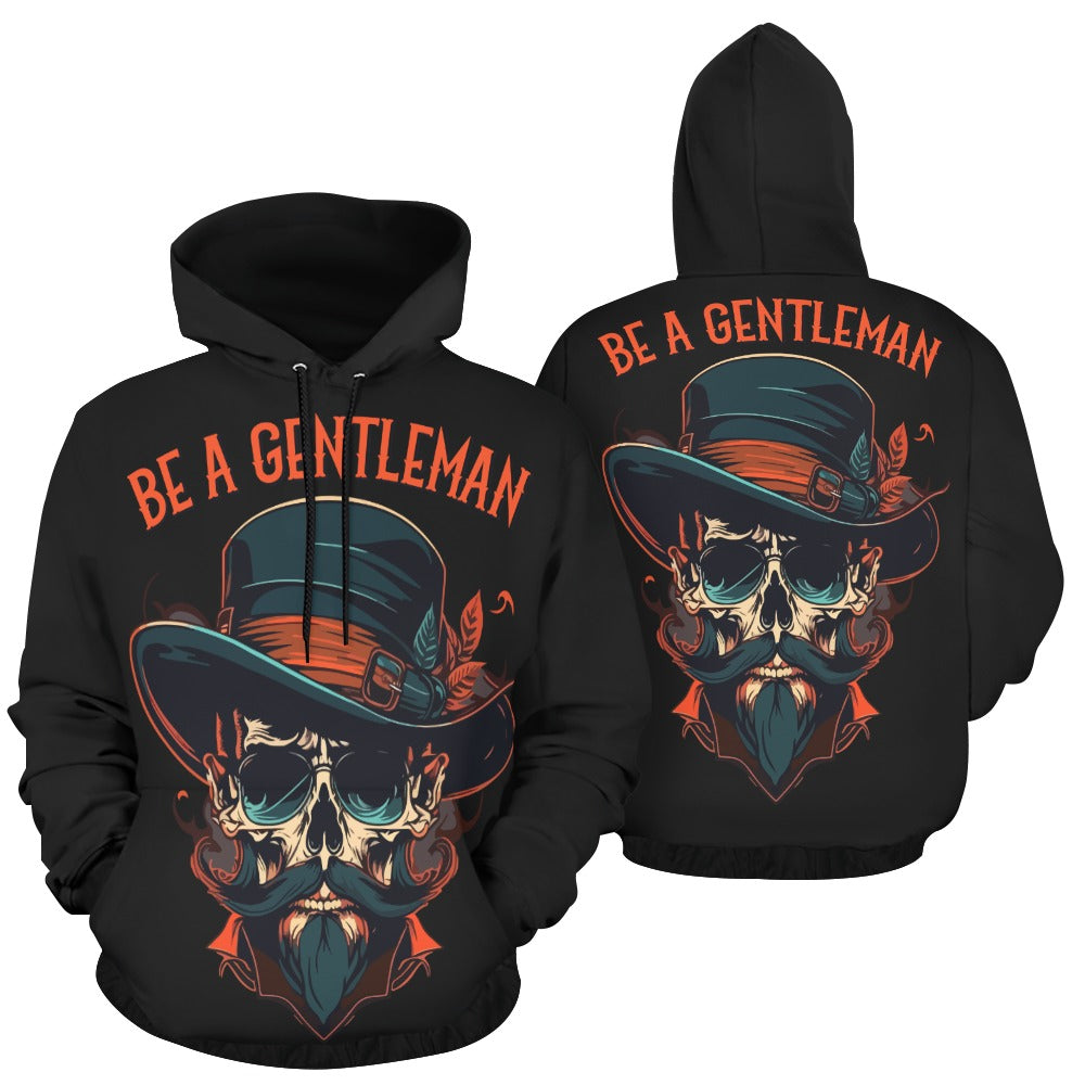 Be A Gentleman Skull Hoodie - Gothic Streetwear for Men | Perfect for Halloween, Casual Outfits & Urban Fashion