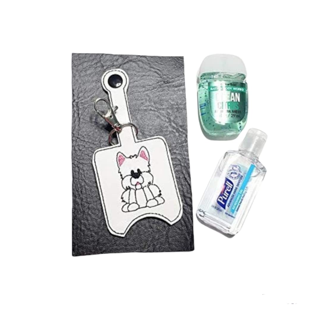 Westie Dog Hand Sanitizer Holder Keychain - Cute Sanitizer Bottle Clip for Purse, Backpack & Keys - Perfect for Pet Lovers, Travel & Daily Use