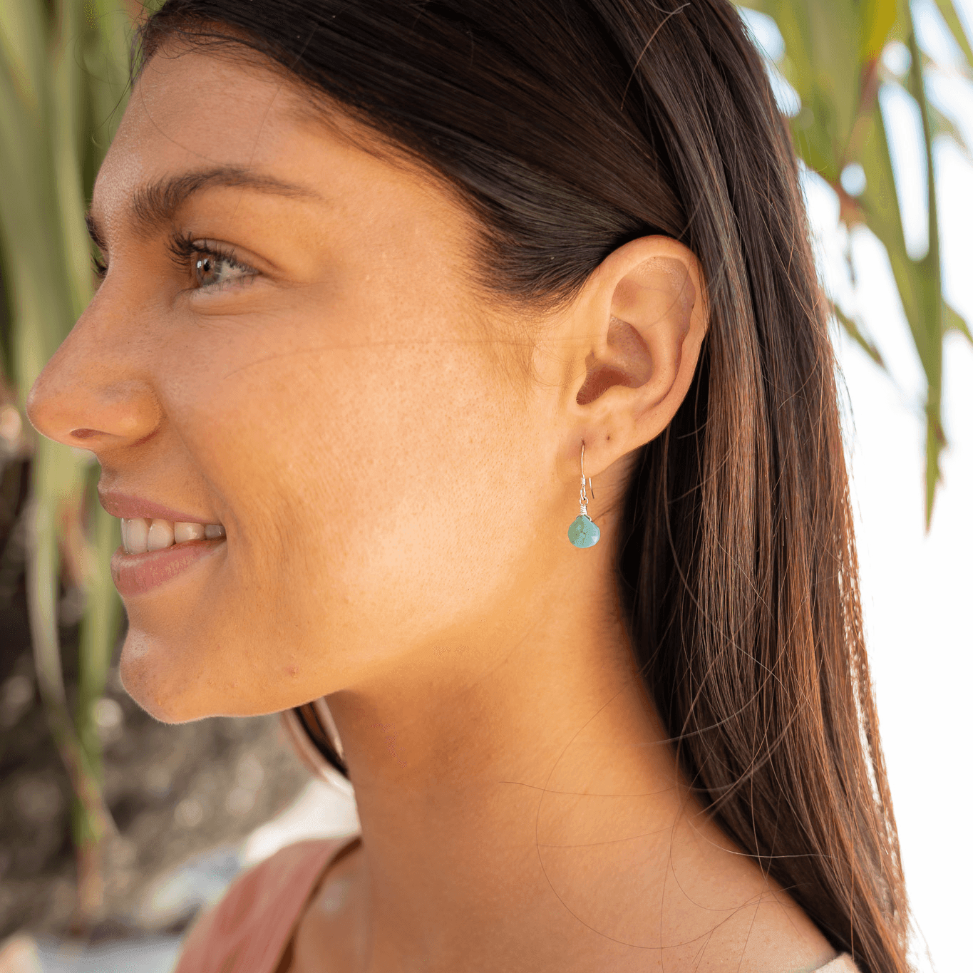 Turquoise Gemstone Teardrop Dangle Earrings - Handmade Sterling Silver Bohemian Jewelry for Women | Perfect for Weddings, Parties & Boho Fashion