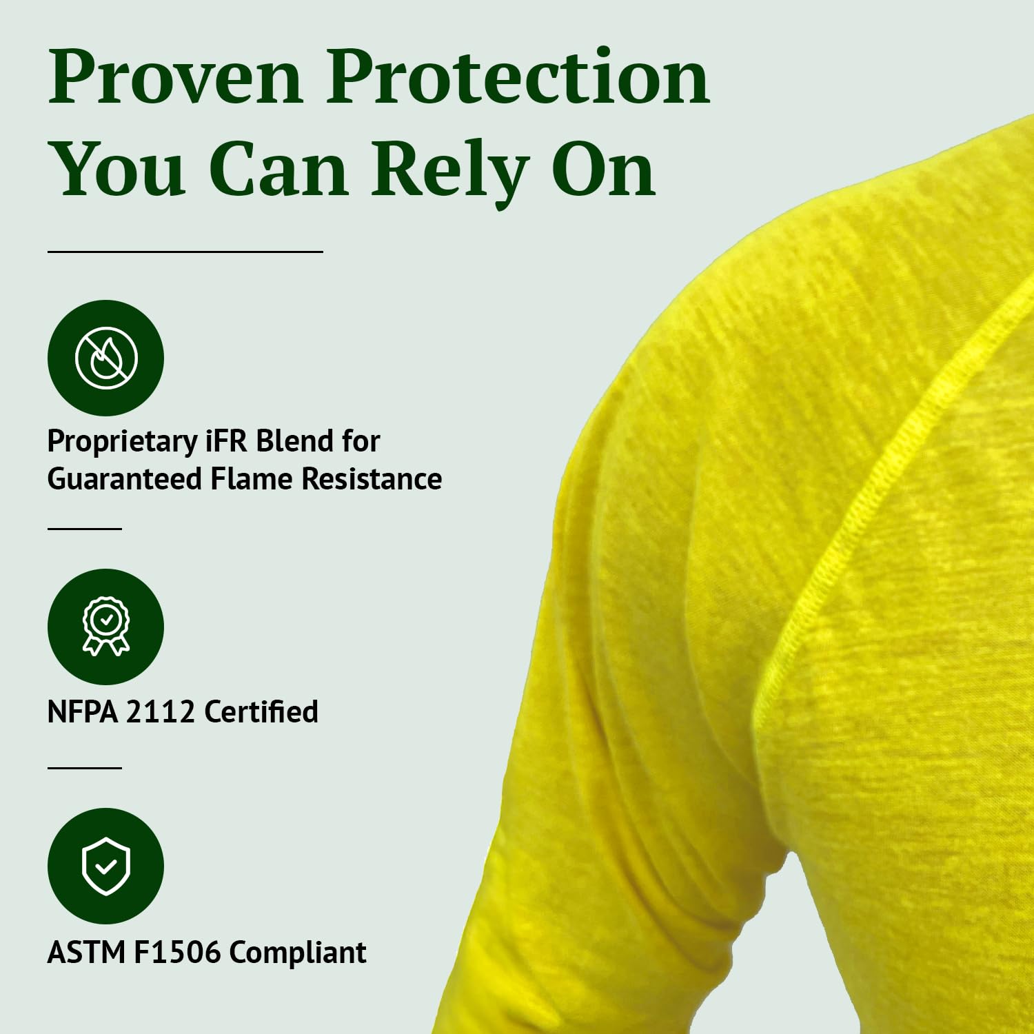 iFR Base Layer - Men's Fire Resistant Long Sleeve T-Shirts - FR Rated Work Shirts for Welding & Construction - Protective Clothing for Industrial Safety