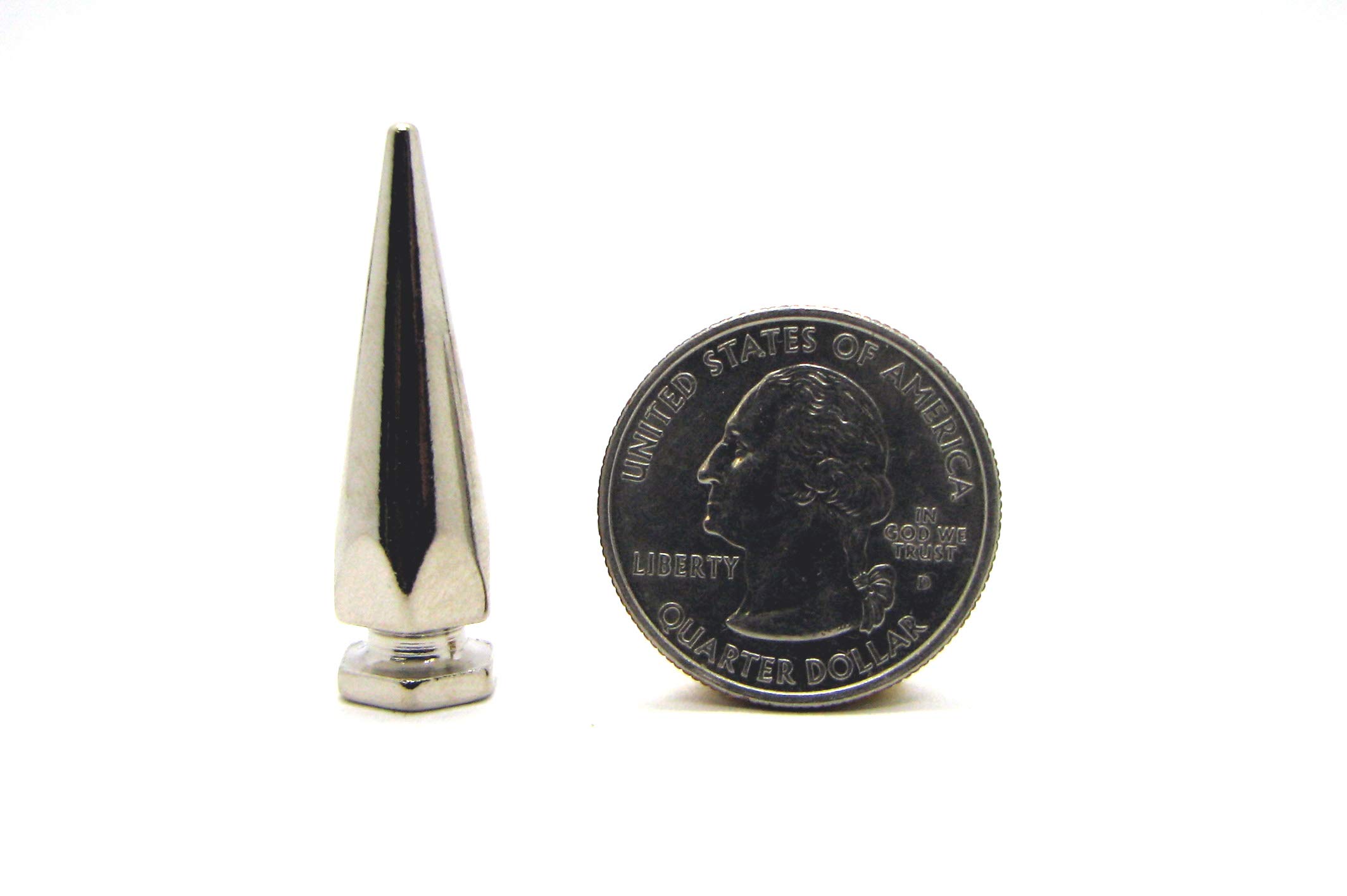 Hex Spikes - Size 35 (1 3/8 Inch) - Silver Screw Back Studs - Pack of 20 - Perfect for Denim Jackets, Leather Crafts, DIY Punk Fashion & Motorcycle Gear Accessories