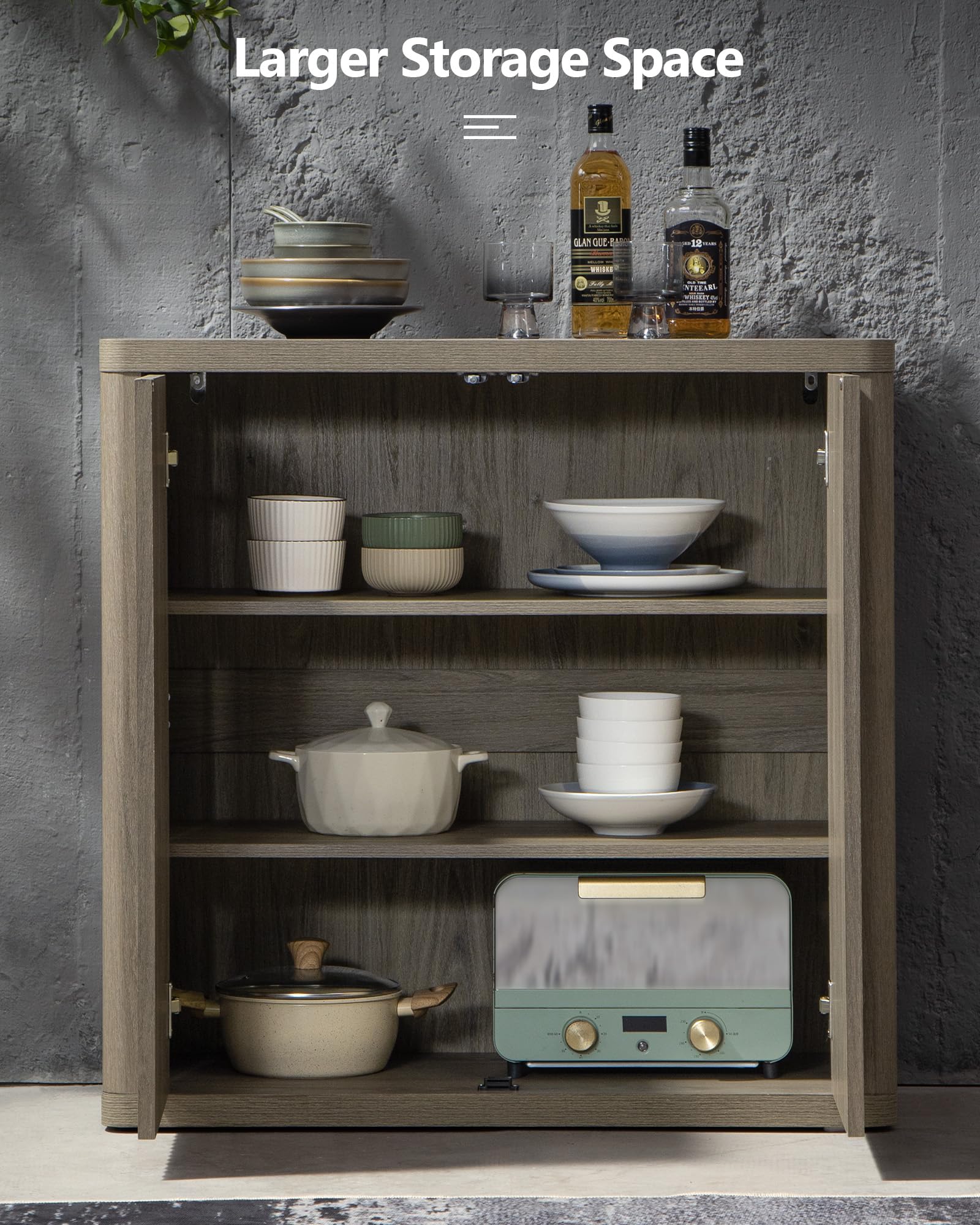 Modern Buffet Cabinet with Storage - 34.6