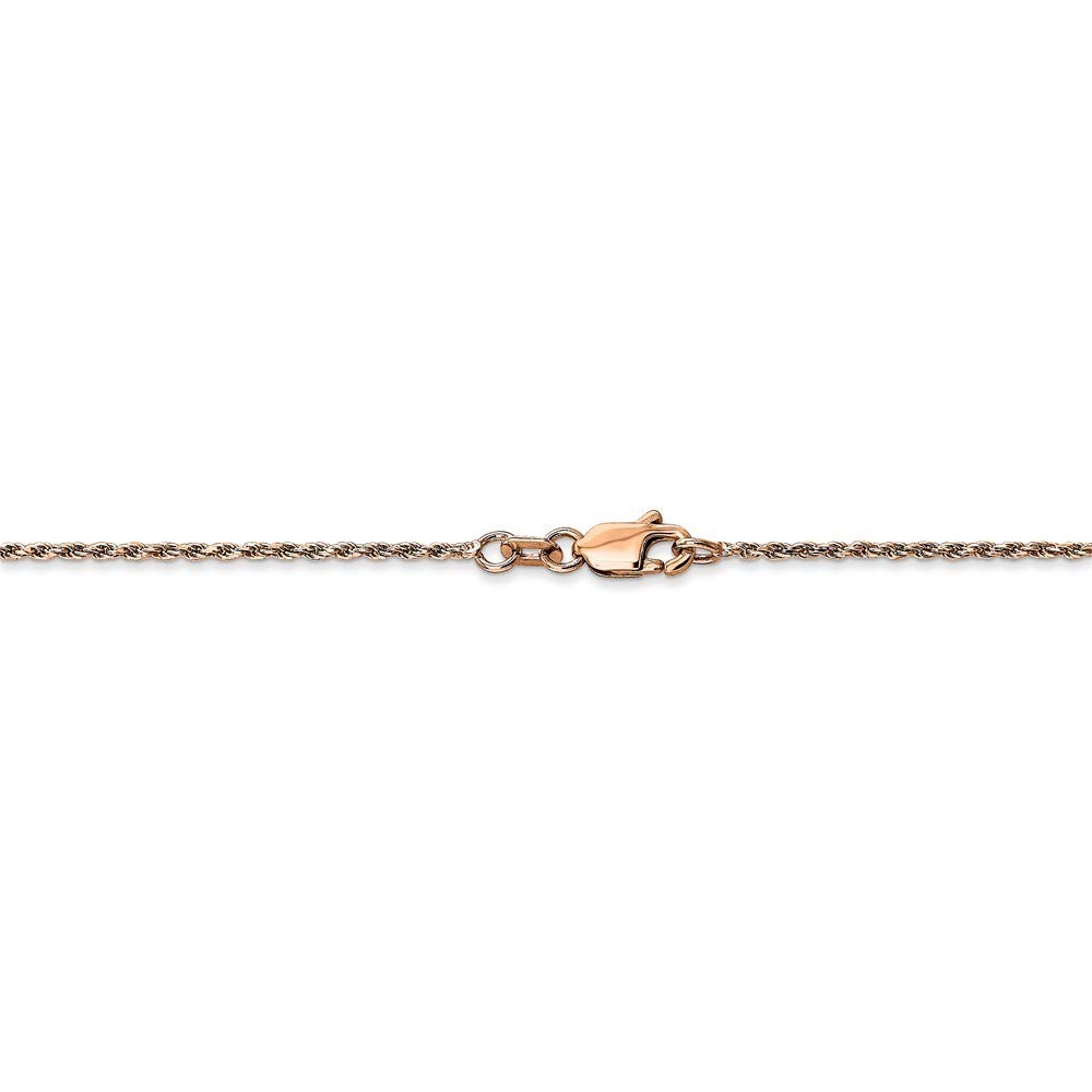 Roy Rose Jewelry 14K Rose Gold 1mm Diamond-Cut Rope Chain Necklace - 20 Inch Length - Perfect for Layering, Gift Giving & Everyday Elegance