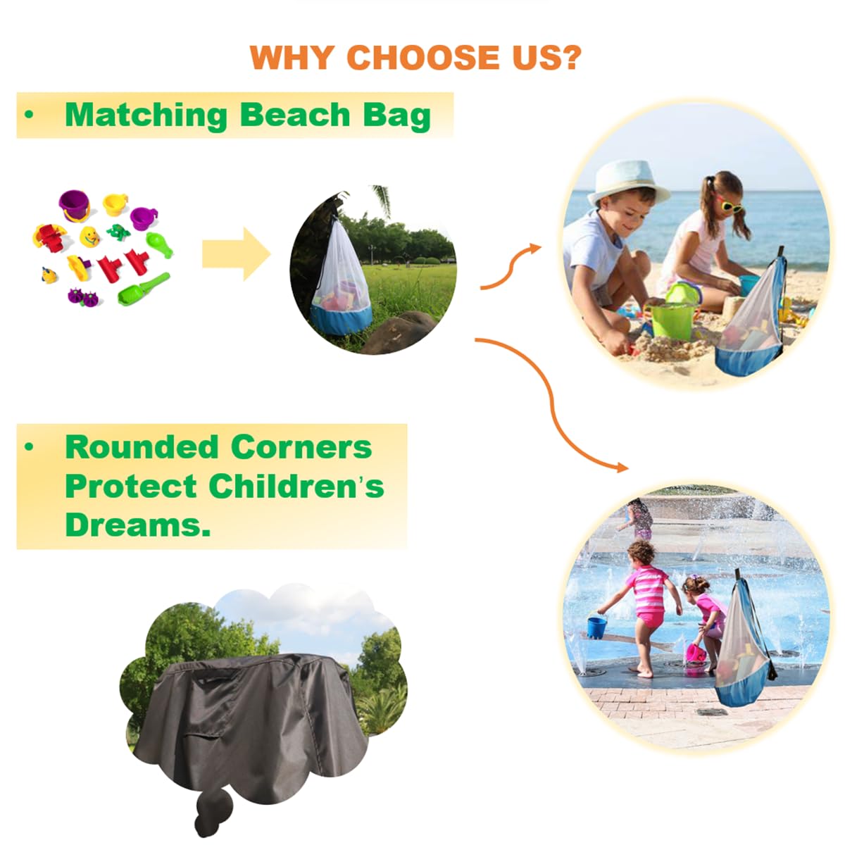 Step2 Rain Showers Splash Pond Water Table Cover for Kids - Dustproof, UV-Resistant & Waterproof Outdoor Play Table Cover with Mesh Storage Bag - Perfect for Backyard, Beach, and Poolside Water Play