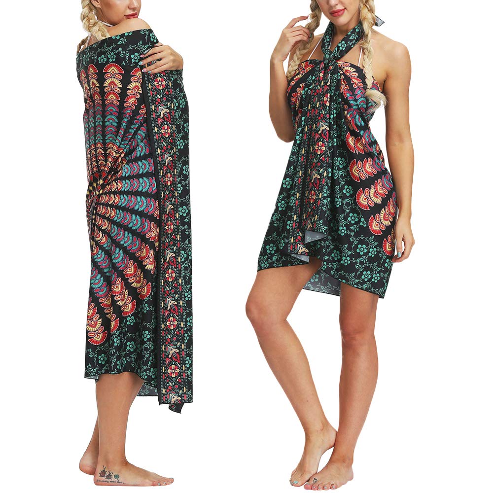Boho Sarong Wrap - Women's Beach Cover Up Skirt & Bikini Towel for Summer Vacation, Pool Party, and Tropical Getaway