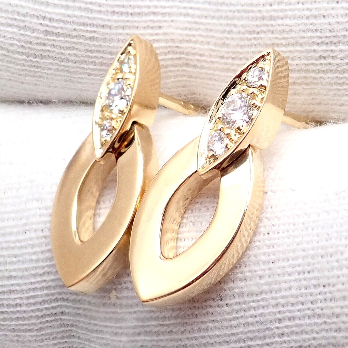 Authentic Cartier 18K Yellow Gold Diamond Diadea Link Bracelet & Earrings Set for Women - Luxury Jewelry Gift for Anniversary, Wedding & Special Occasions