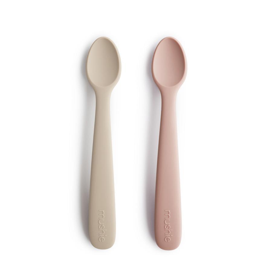 Mushie Silicone Baby Feeding Spoons - Soft, BPA-Free, 2 Pack - Perfect for Infants & Toddlers at Home or On-the-Go