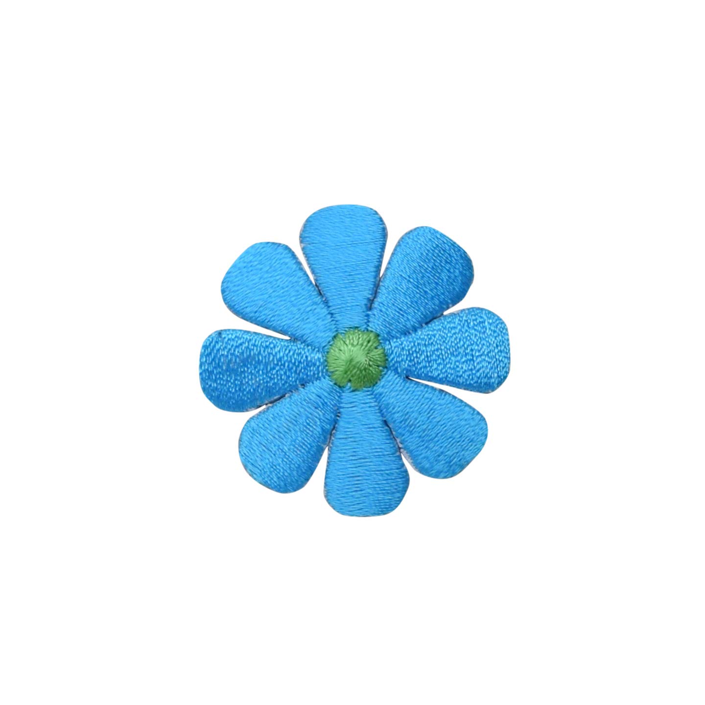 Cyan Blue Daisy Flower Iron On Patch - 1