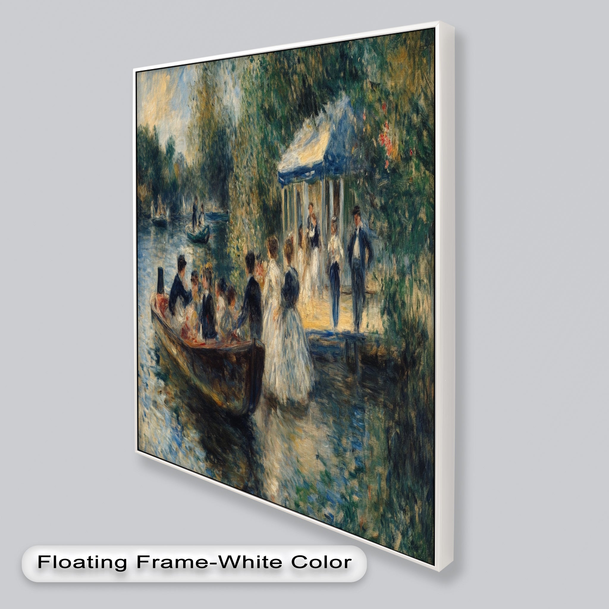 Afternoon Gathering by the River - Handmade Impressionist Oil Painting on Canvas - Perfect for Living Room, Bedroom, or Office Wall Decor
