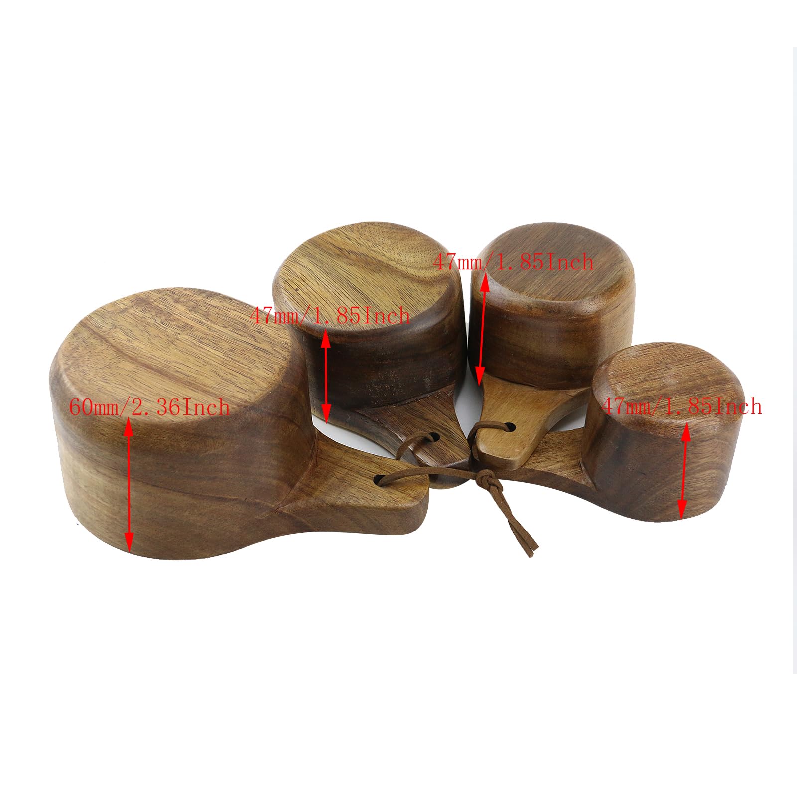 4PCS/Set Wooden Measuring Cup and Spoon Set for Baking, Cooking, Spices, Coffee, Tea & Milk Powder - Perfect for Home Kitchen, DIY Recipes & Gift Giving