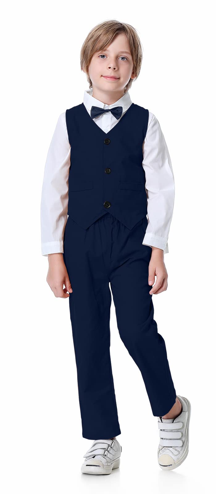 ARTMINE Toddler Boy Formal Suit Set - Dress Shirt, Bow Tie, Vest & Pants for Weddings, Parties & Special Occasions | Gentleman Style Outfit for Toddlers