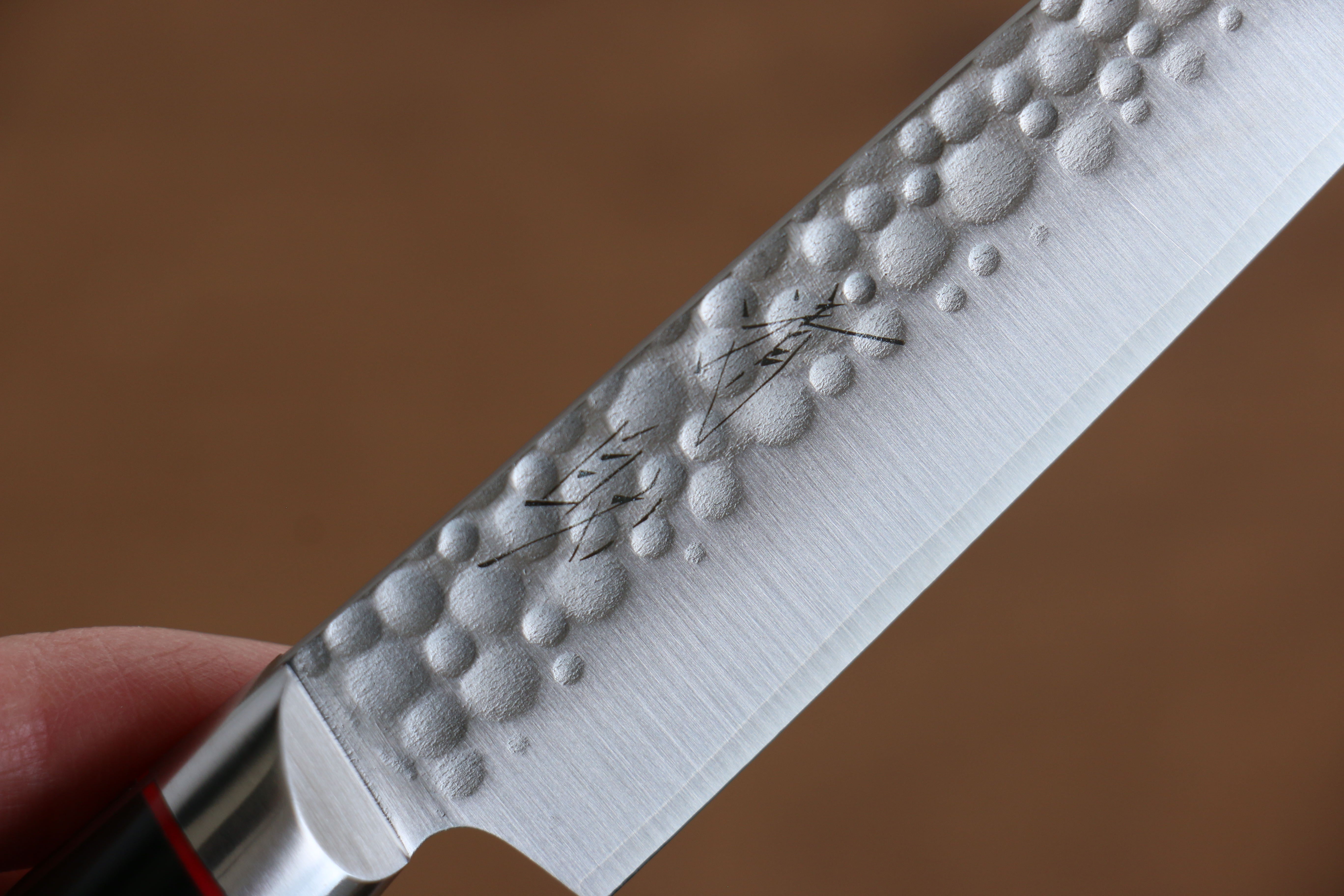 Seisuke PRO J VG10 Hammered Petty Utility Knife 120mm - Black Micarta Handle - Japanese Kitchen Knife for Slicing, Peeling & Precision Cutting - Perfect for Home Chefs & Professional Kitchens