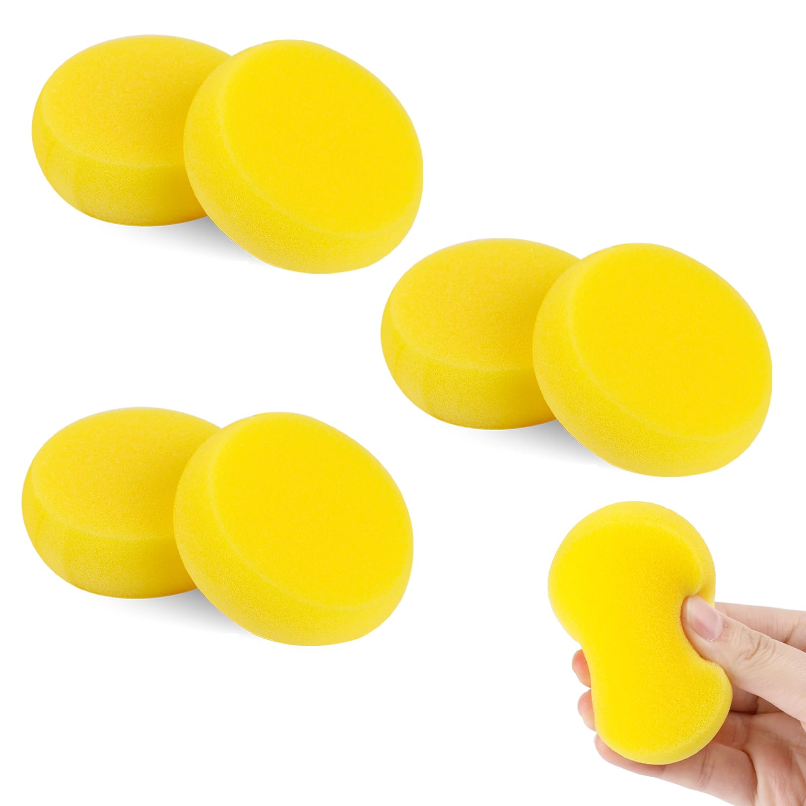 6 PCS 3 Inch Round Pottery Sponges - Synthetic Artist Sponges for Ceramics, Face Painting & Watercolors | Yellow Craft Sponges for Pottery Making, DIY Art Projects & Home Decor