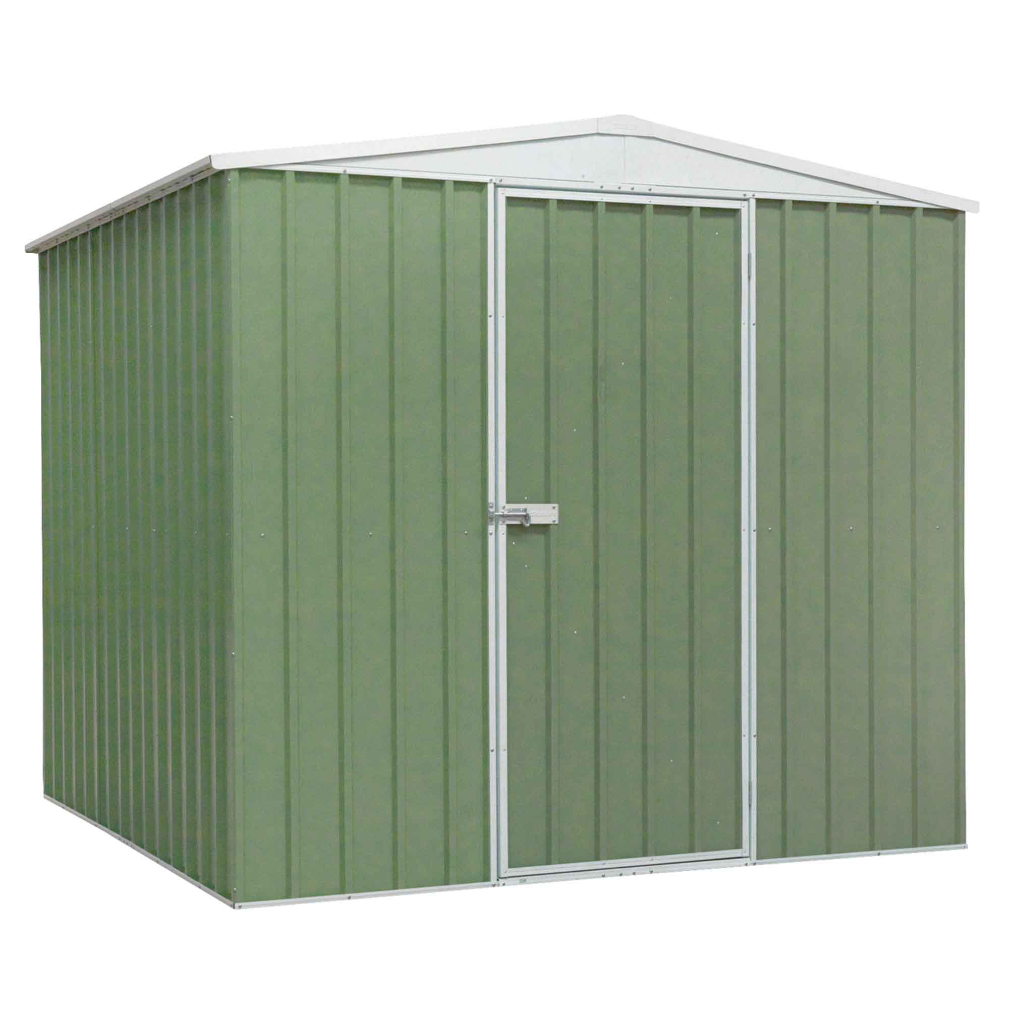 Premium Galvanized Steel Outdoor Storage Shed - 7.5x7.5 FT Garden Shed with Apex Roof, Weather-Resistant Green Coating (Model DG115) - Perfect for Backyard Storage, Lawn Equipment & Outdoor Organization