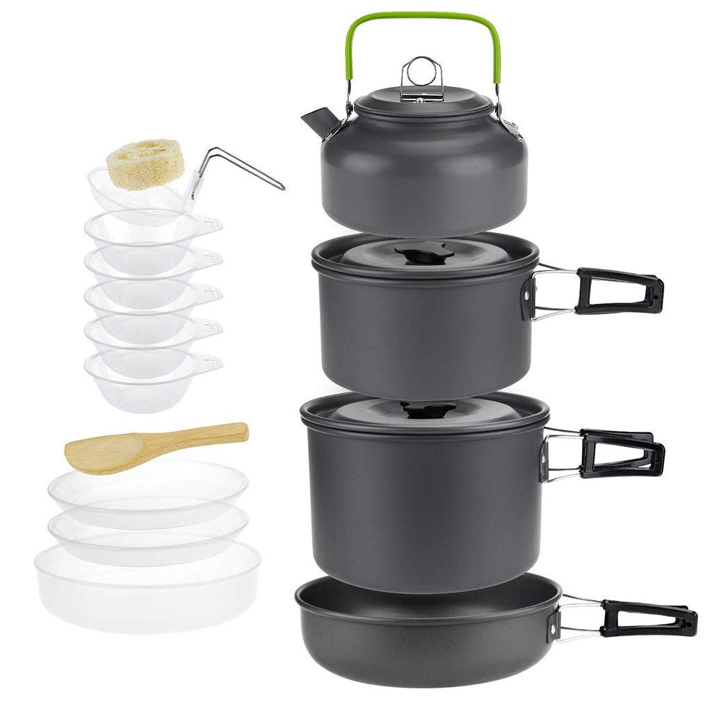 **Premium Camping Cookware Set - Portable Picnic Bowl, Pot & Pan Combo for Outdoor Cooking, Hiking & Backpacking | Durable & Lightweight Tableware for Camping, Picnics & RV Trips**