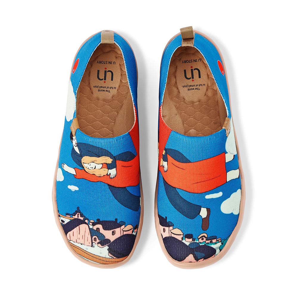 UIN Women's Slip On Sneakers - Casual Knit Loafers with Artistic Painting | Comfortable Soft Walking Shoes for Women | Perfect for Work, Travel & Everyday Wear