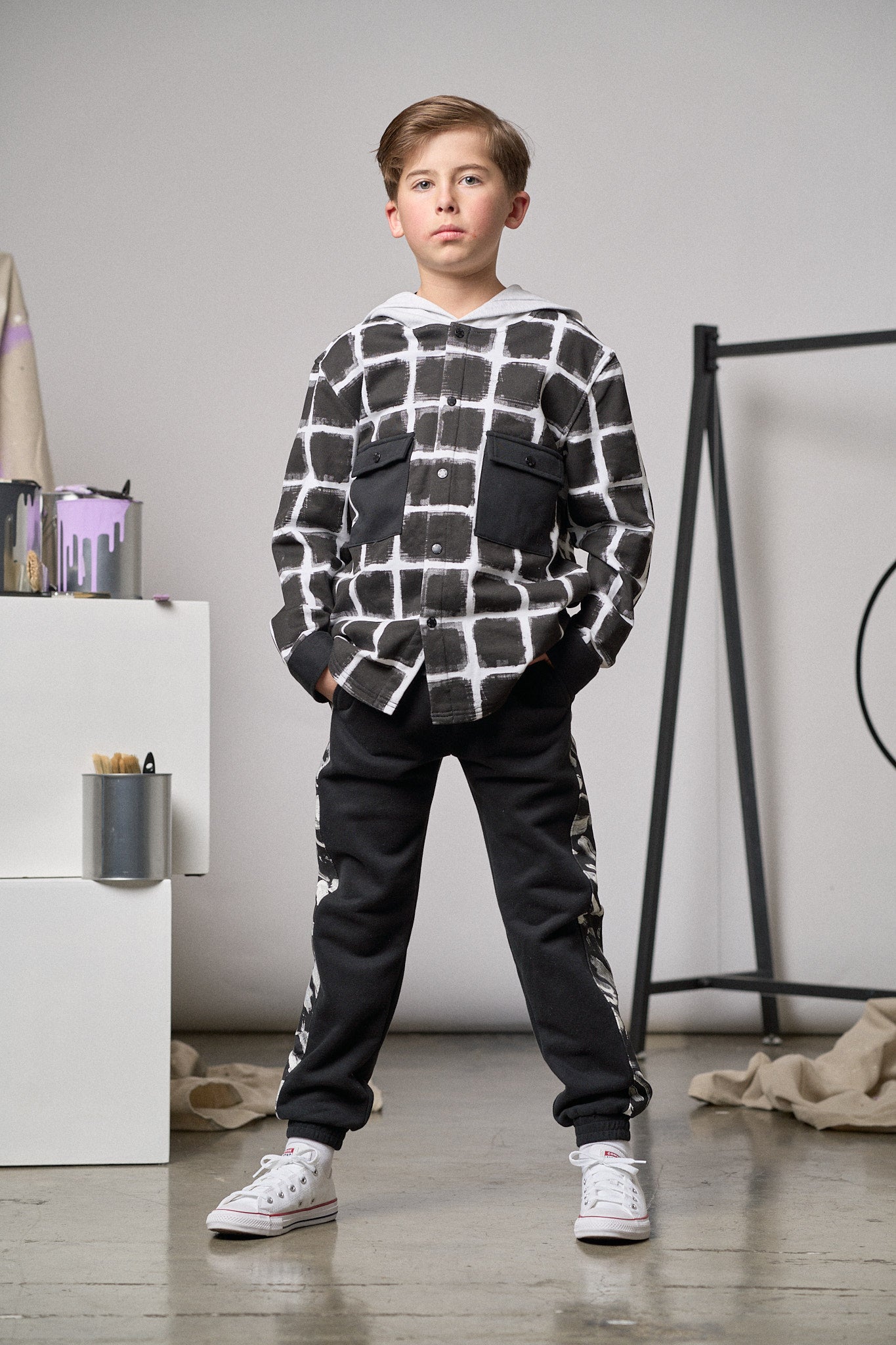 Stylish Checkered Hooded Shacket for Men & Women - Cozy Fleece Lined Jacket for Fall & Winter - Perfect for Outdoor Activities & Casual Wear