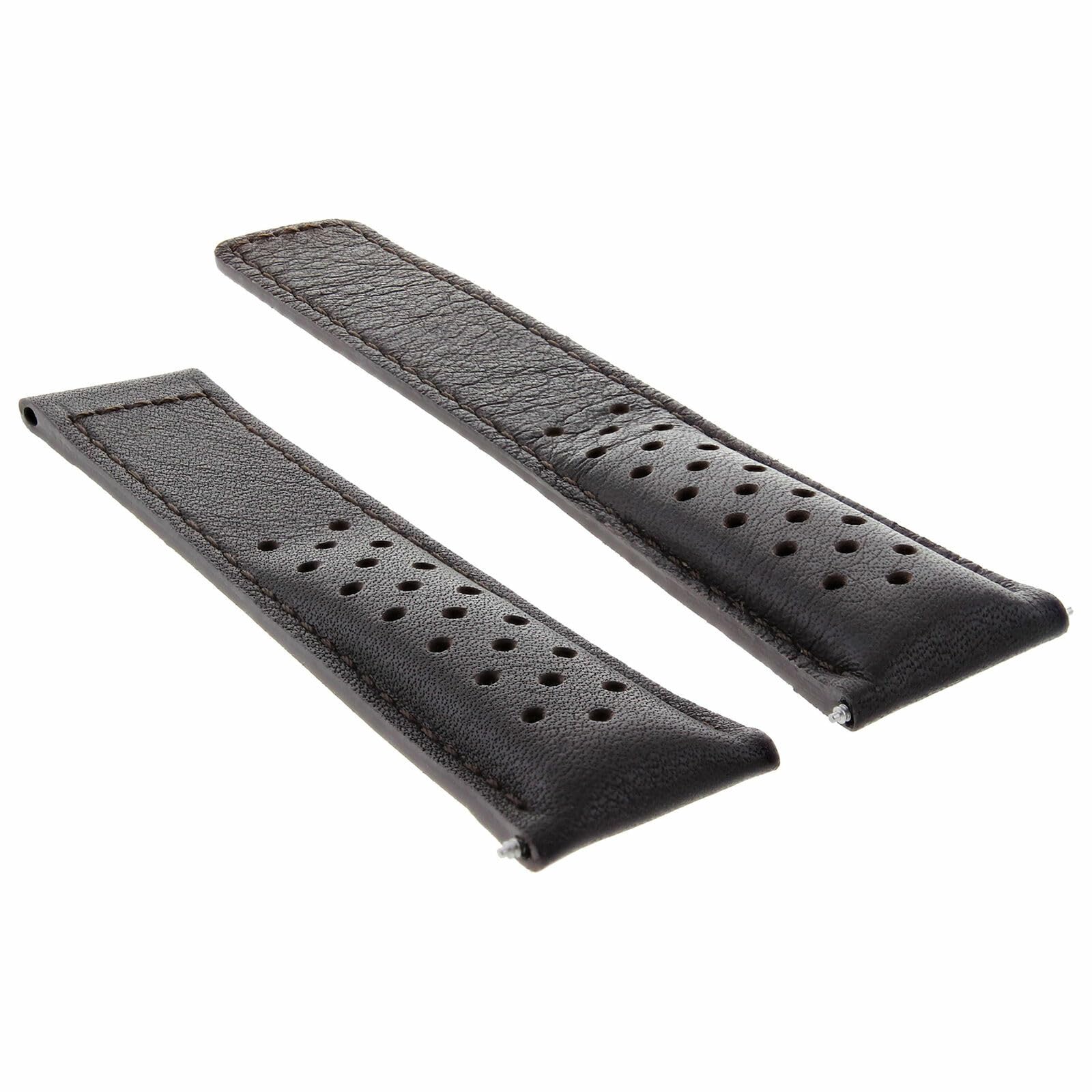 19mm Leather Watch Band Strap with Deployment Buckle Clasp - Compatible with Tag Heuer Carrera - Premium Brown Replacement Watch Strap for Men's Dress Watches & Business Attire