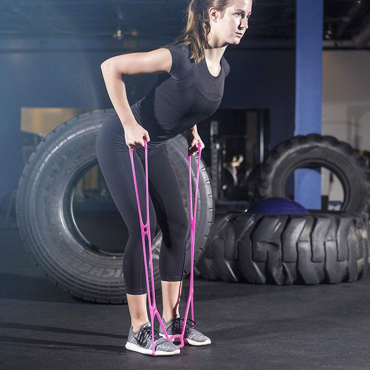 7 Ring Jelly Tube Chest Expander - Portable Resistance Exercise Band for Fitness, Yoga, Pilates & Boxing | Arm & Core Muscle Training Stretch Strap | Home Gym & Outdoor Workout Equipment (Blue)
